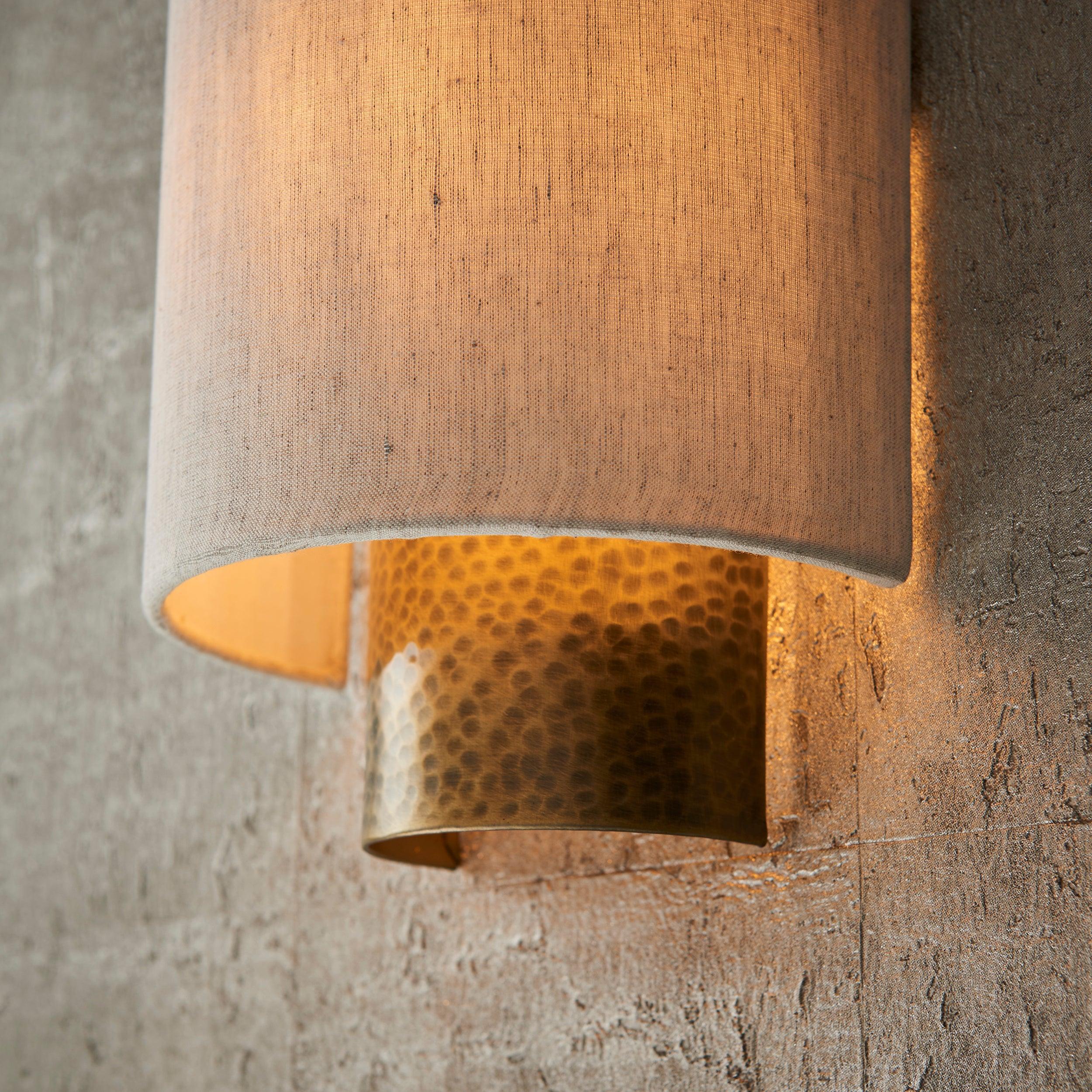 Endon Indara 1 Light Bronze Wall Light - Linen Shade 71308 - Detail Image