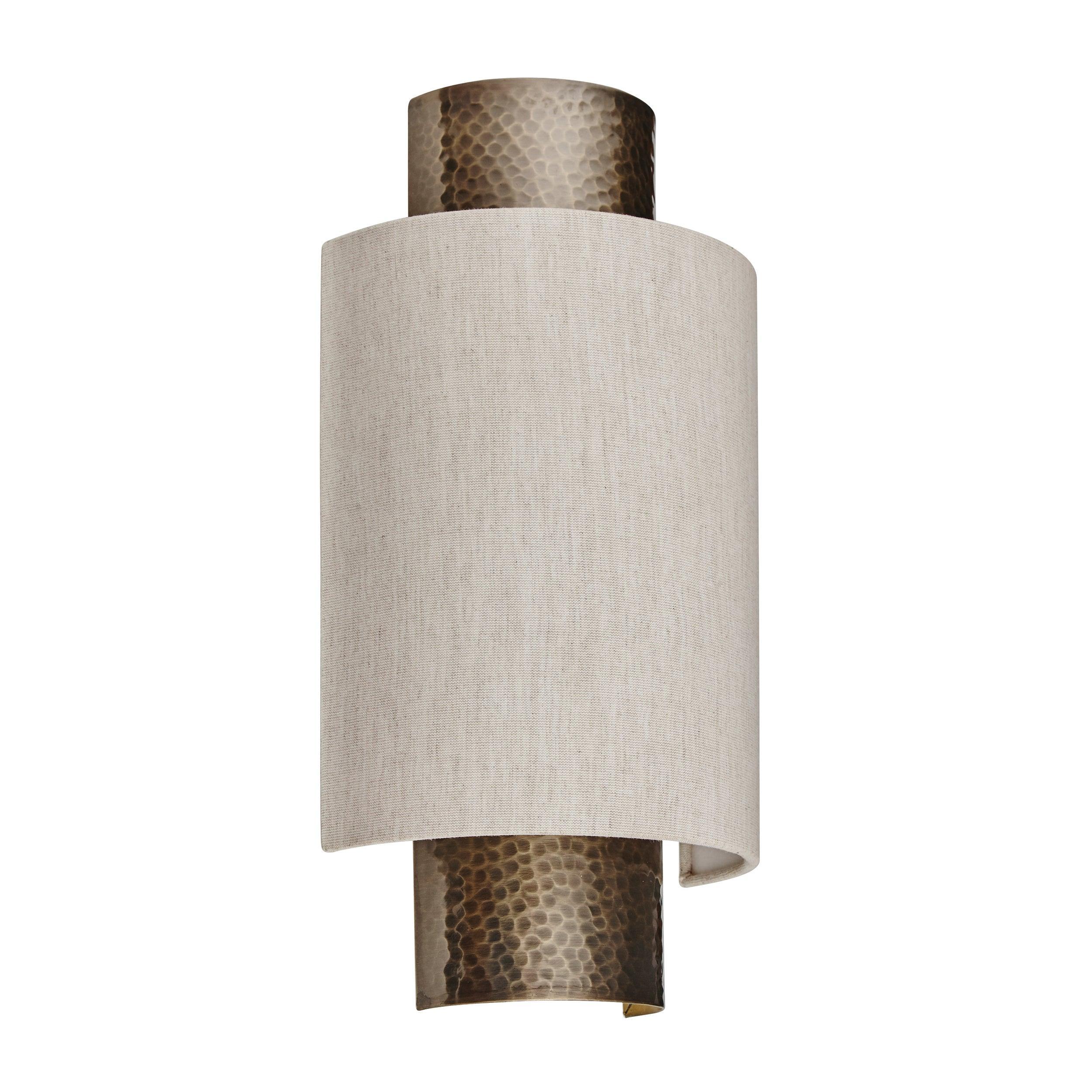 Endon Indara 1 Light Bronze Wall Light - Linen Shade 71308 unlit