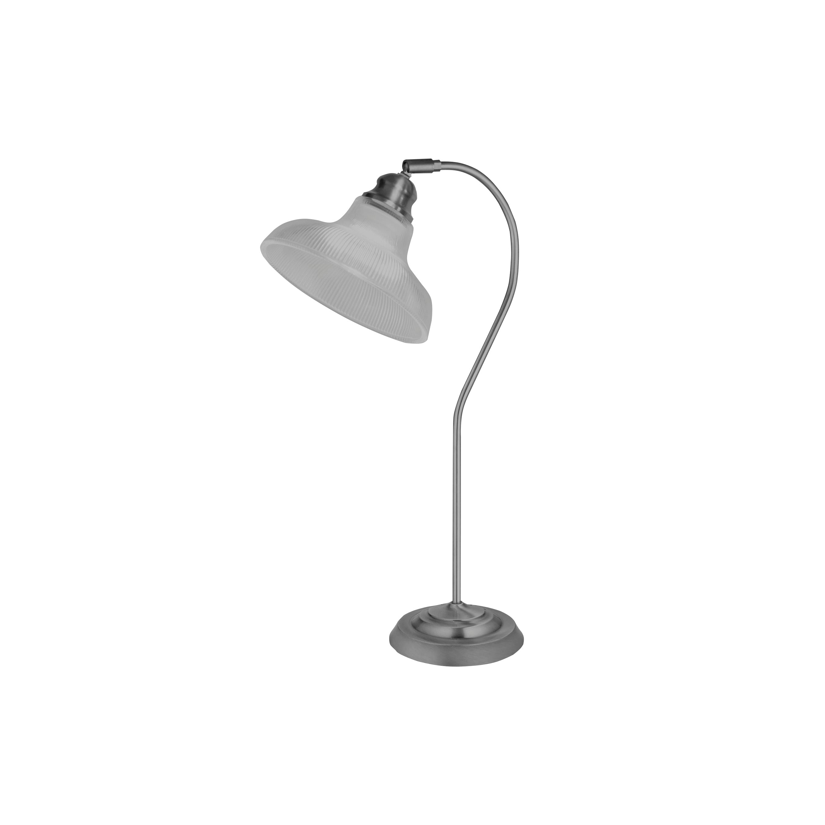 Searchlight Bistro III Silver Table Lamp - Holphane Glass Shage — close-up detail