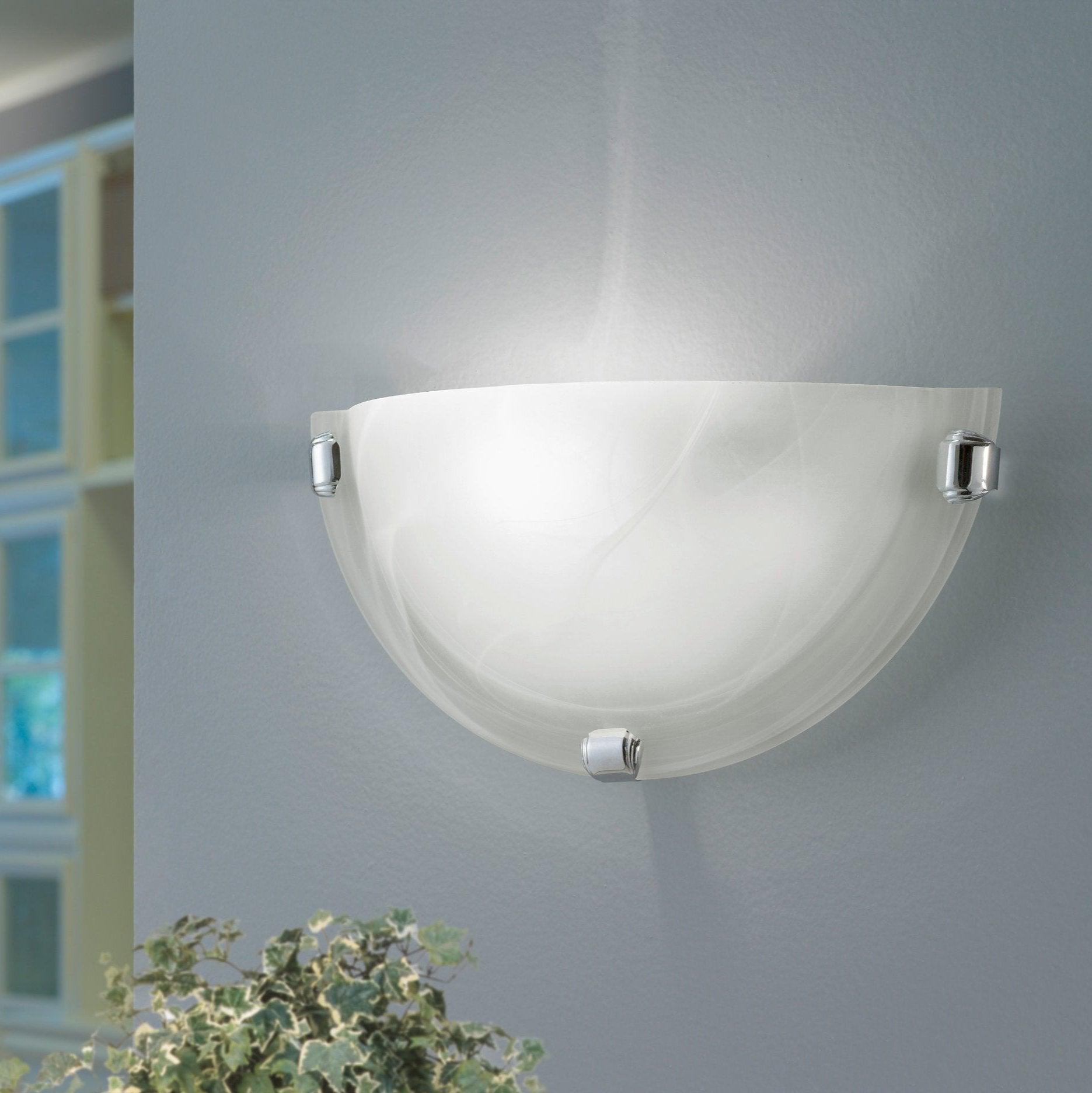 eglo salome alabaster glass wall light