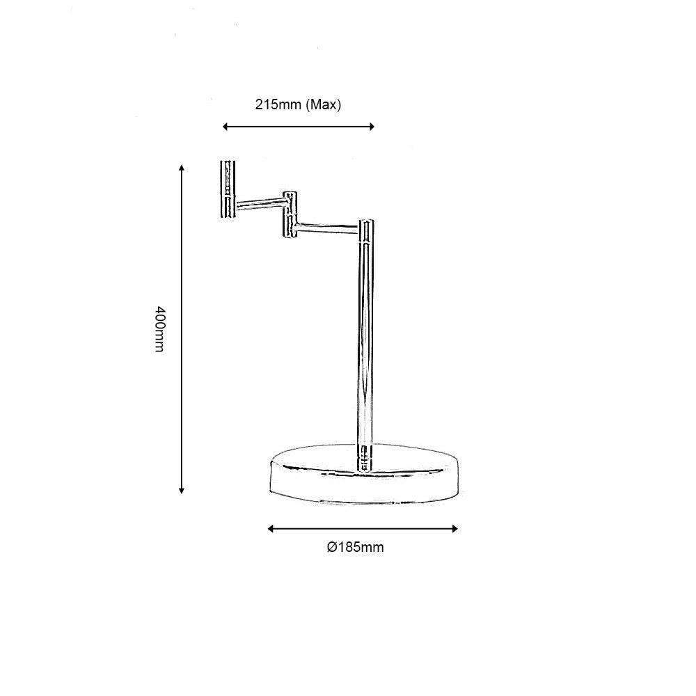 Armada Antique Chrome Table Lamp (fitting only)