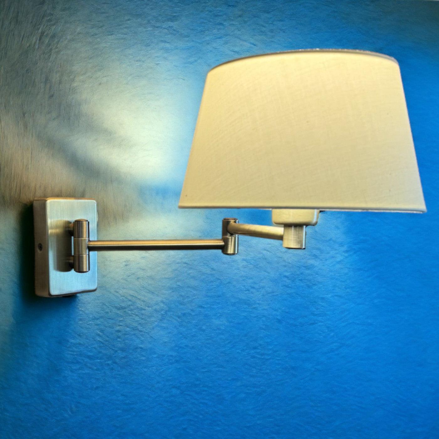 armada antique brass swing arm wall lamp Bedroom Lighting Close up