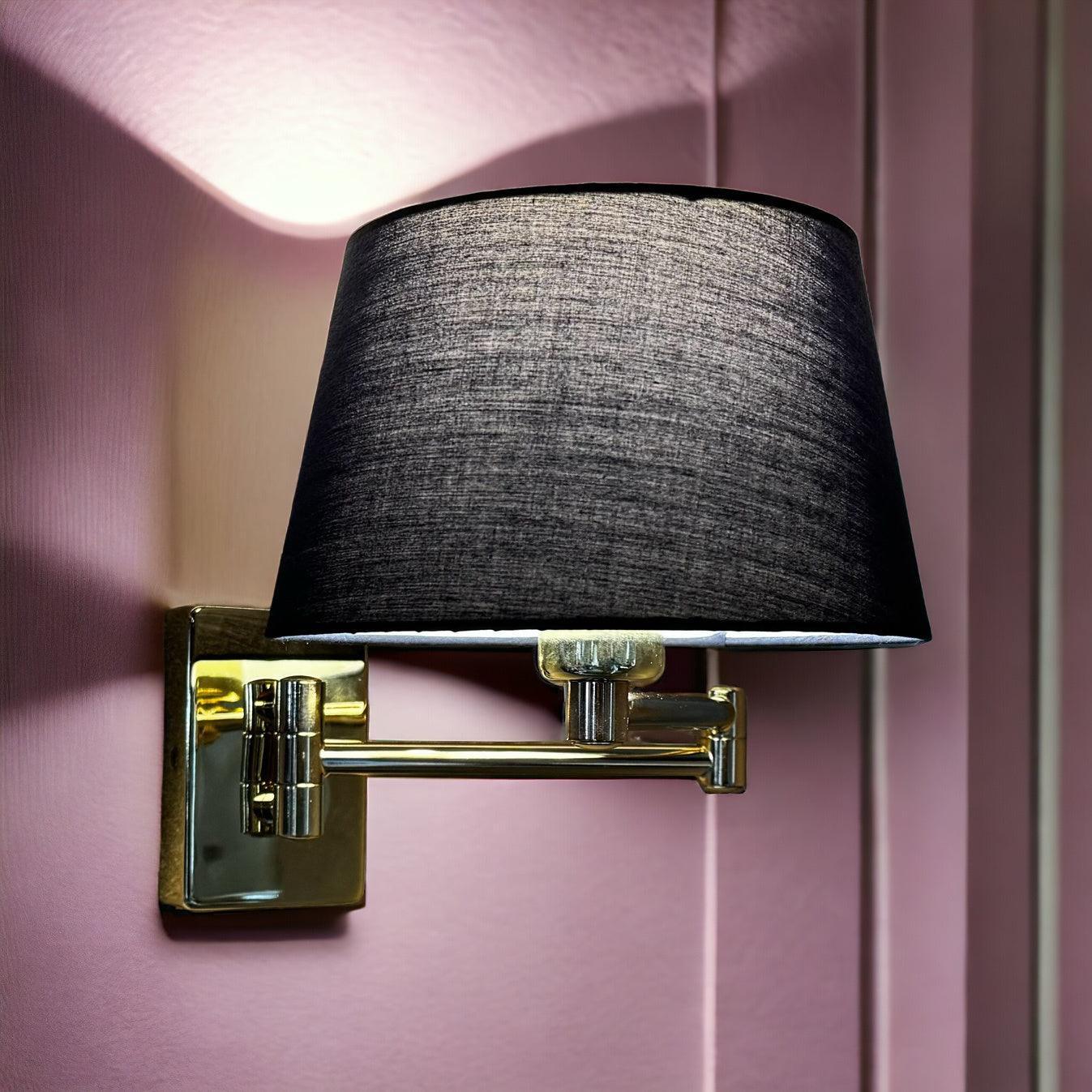 armada polished brass finish double swing arm wall light Bedroom Lighting Close up