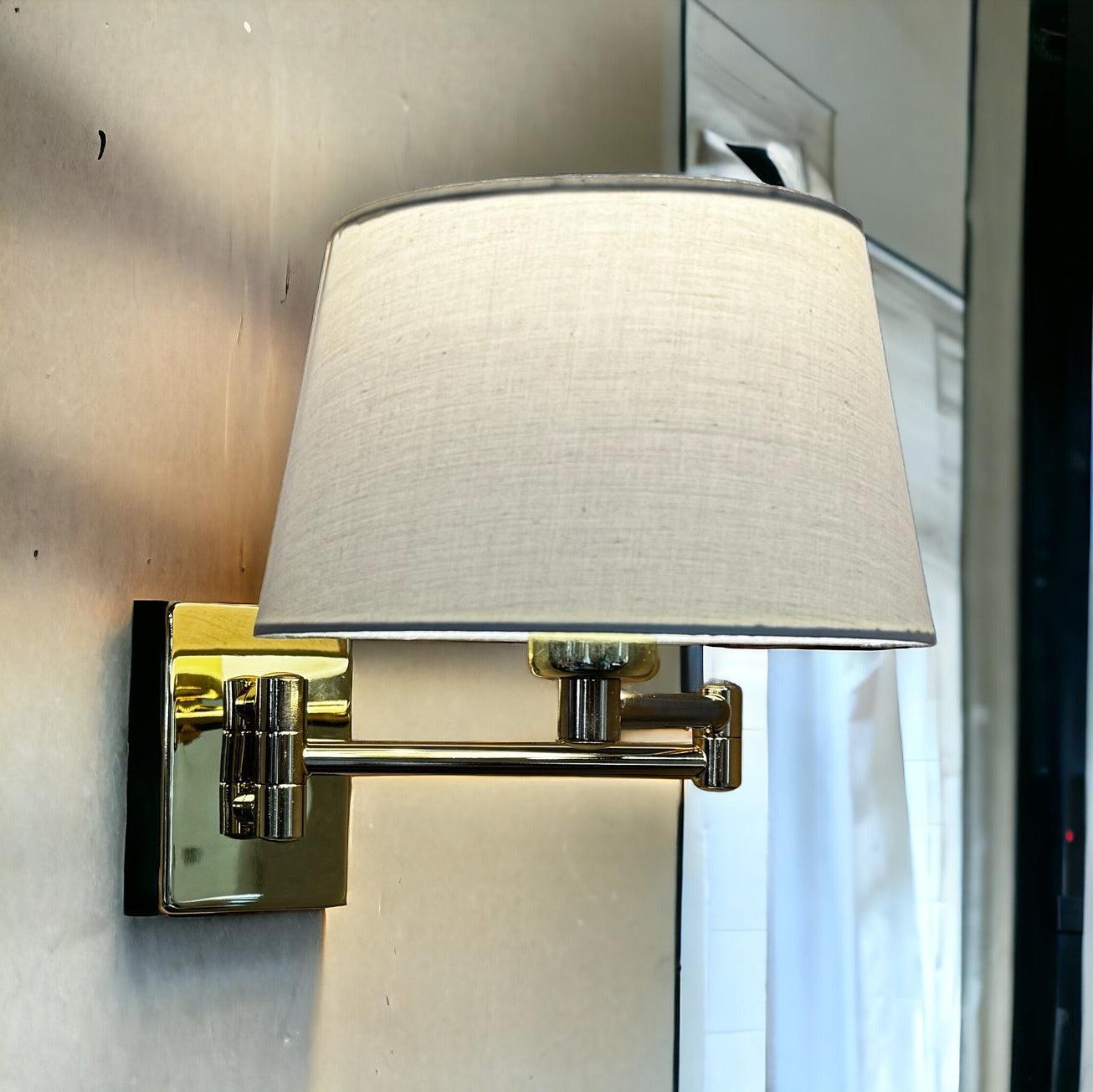 armada polished brass finish double swing arm wall light reading light