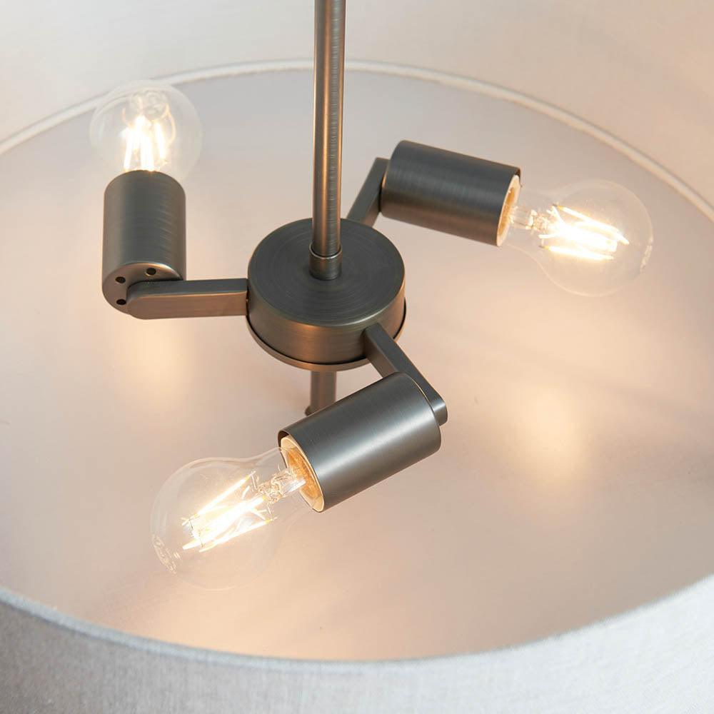 Endon Hayfield 3 Light Brushed Bronze Pendant Ceiling Light-OPEN-BOX-50-270826