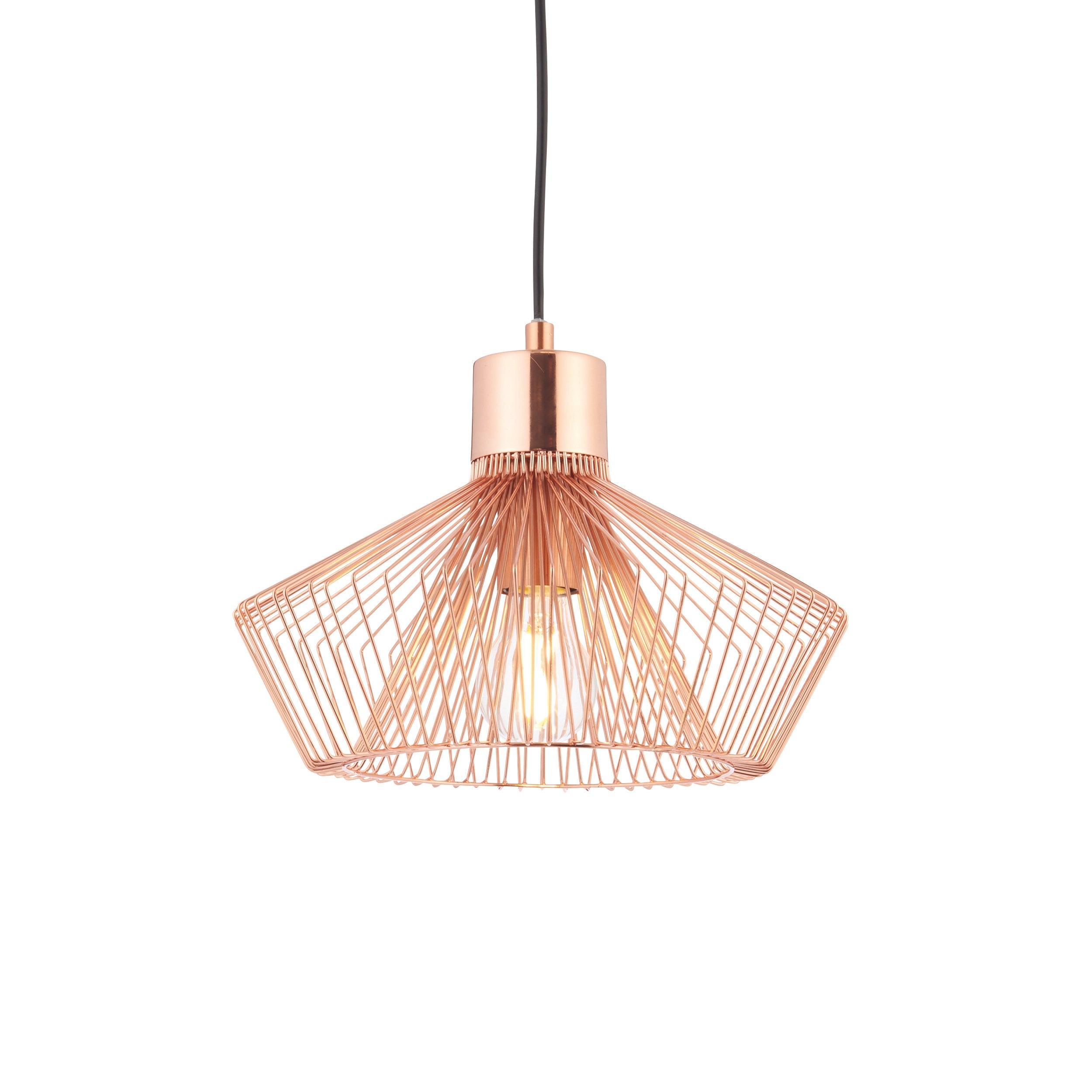 Endon Kimberley 1 Light Copper Ceiling Pendant Light 72813