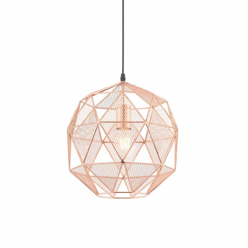 Endon Armour Copper 1 Light Pendant-warehouse-180926