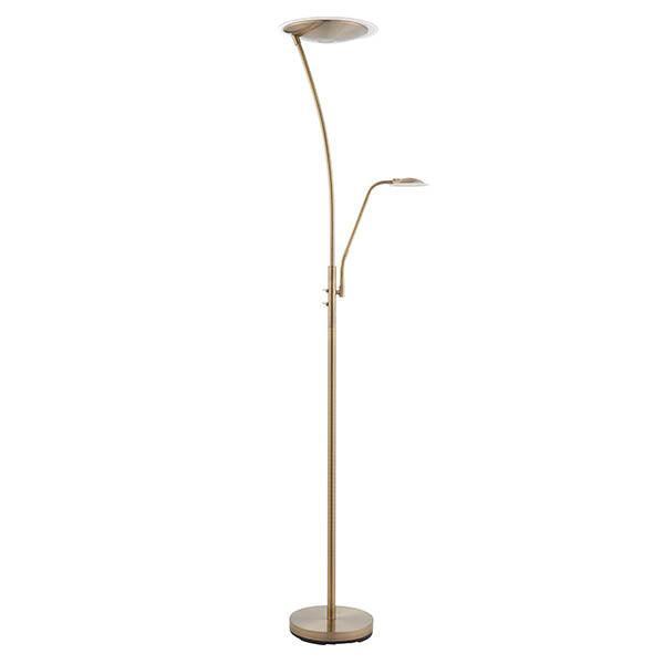 alassio 1lt antique brass floor lamp by Endon Lighting Living Room Family Shot