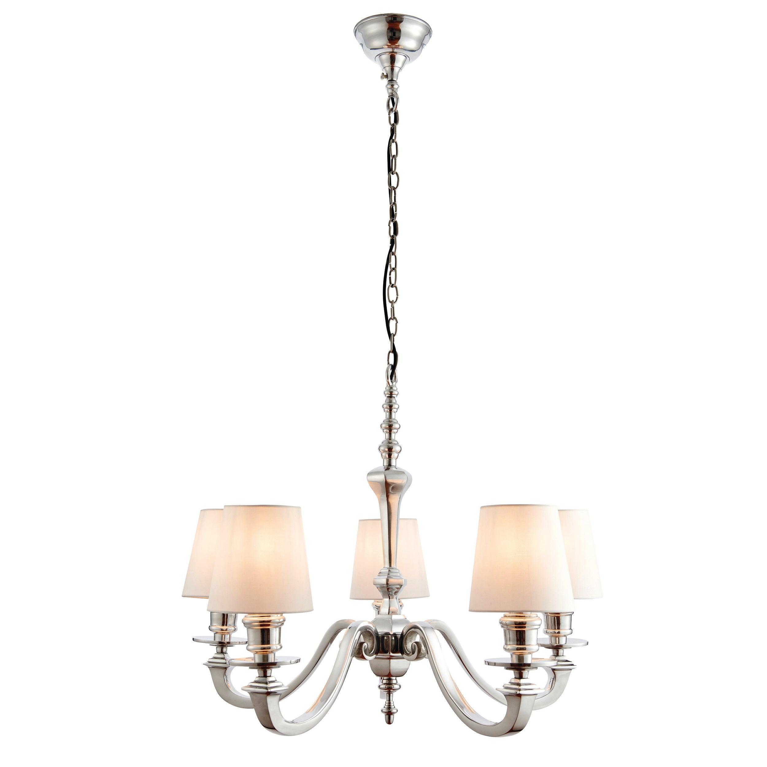 Endon Finsbury 5 Light Polished Aluminium Ceiling Pendant-Ceiling Pendant Lights-Endon Lighting hallway lighting photo Tiffany Lighting Direct