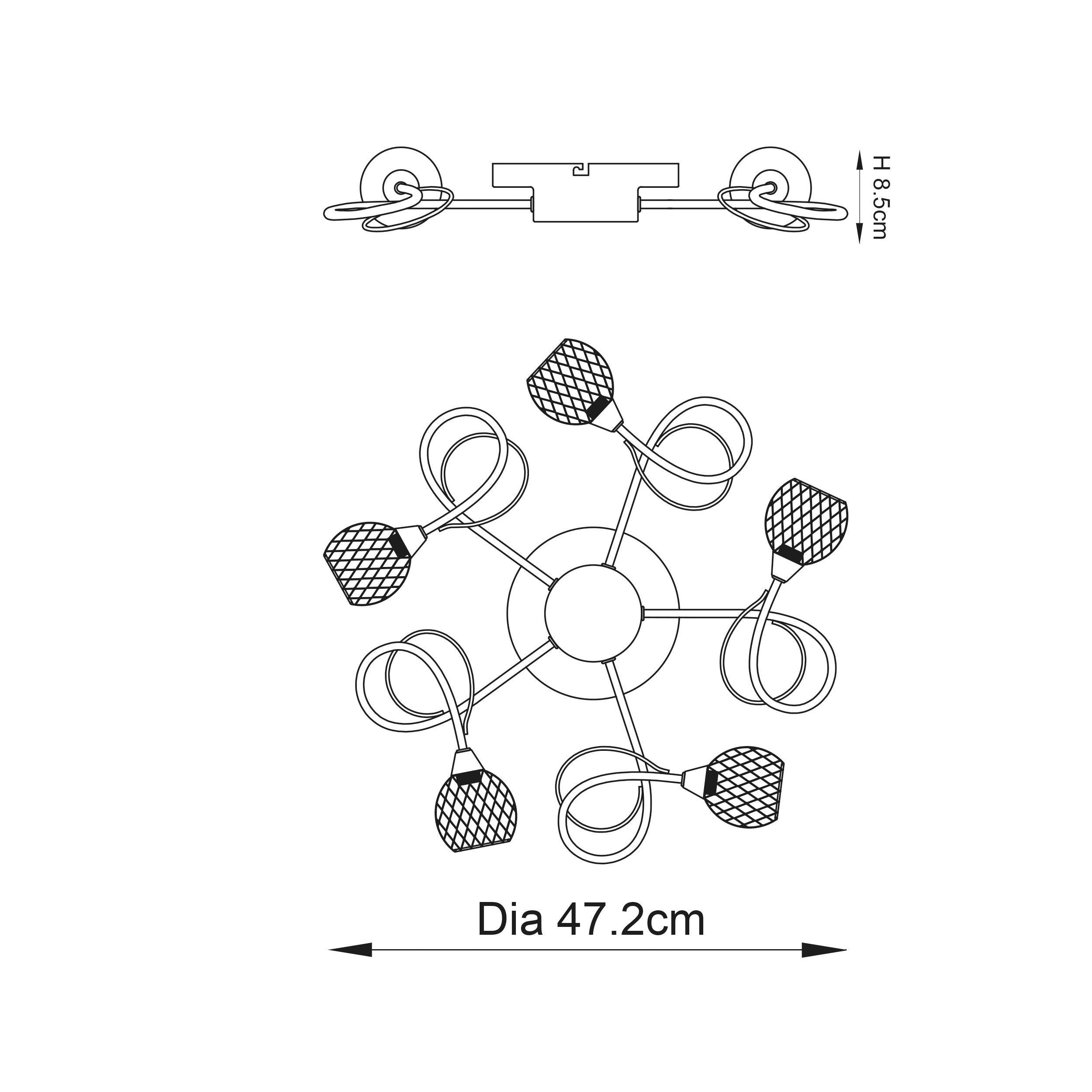 Aherne 5lt Semi flush Ceiling Light by Endon Lighting Living Room Image 15