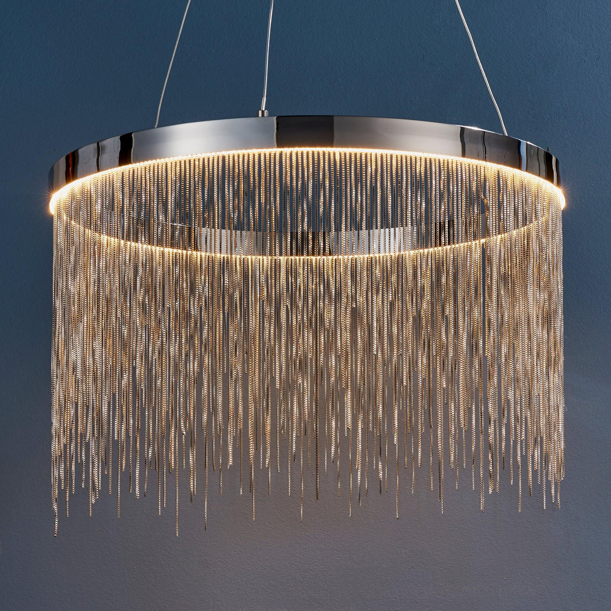 Endon Zelma 1 Light Chrome Ceiling Pendant Light-OPEN-BOX-BSL-270826