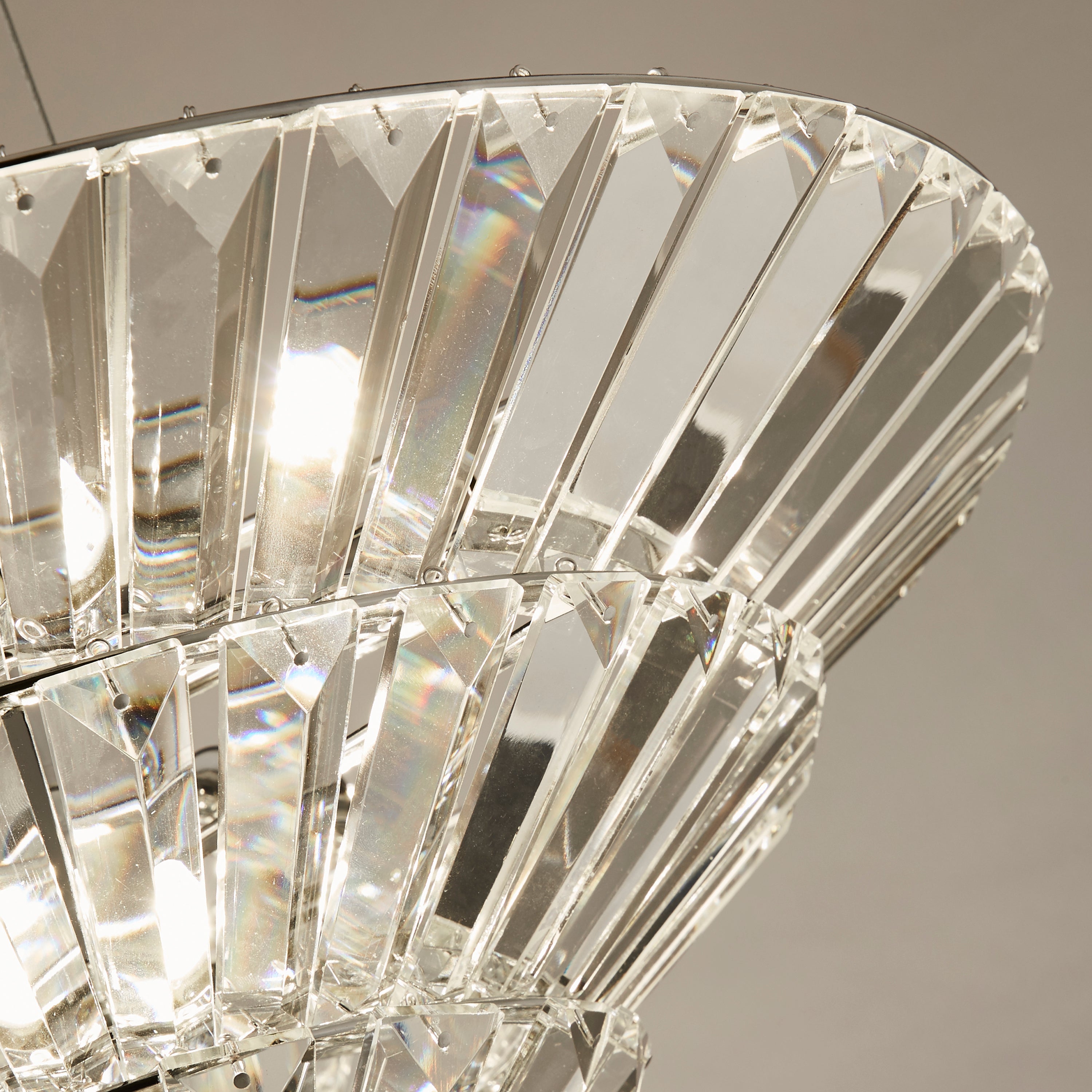 Searchlight Savannah 8 Light Chrome & Crystal Pendant or Semi-Flush