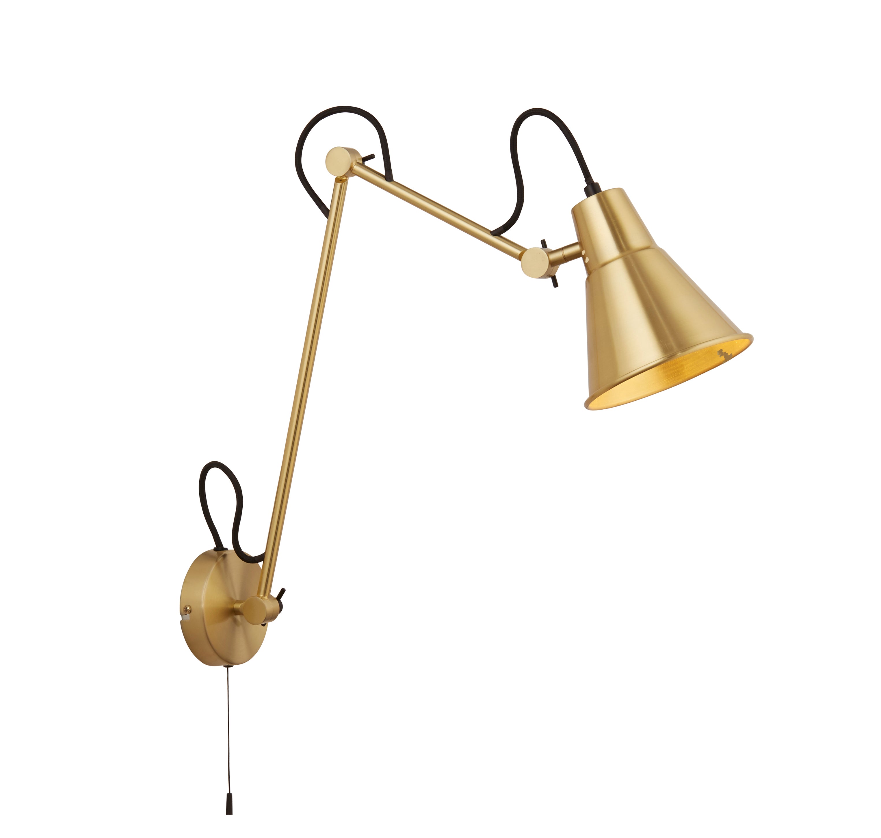 Searchlight Swing Arm Brass Wall Light