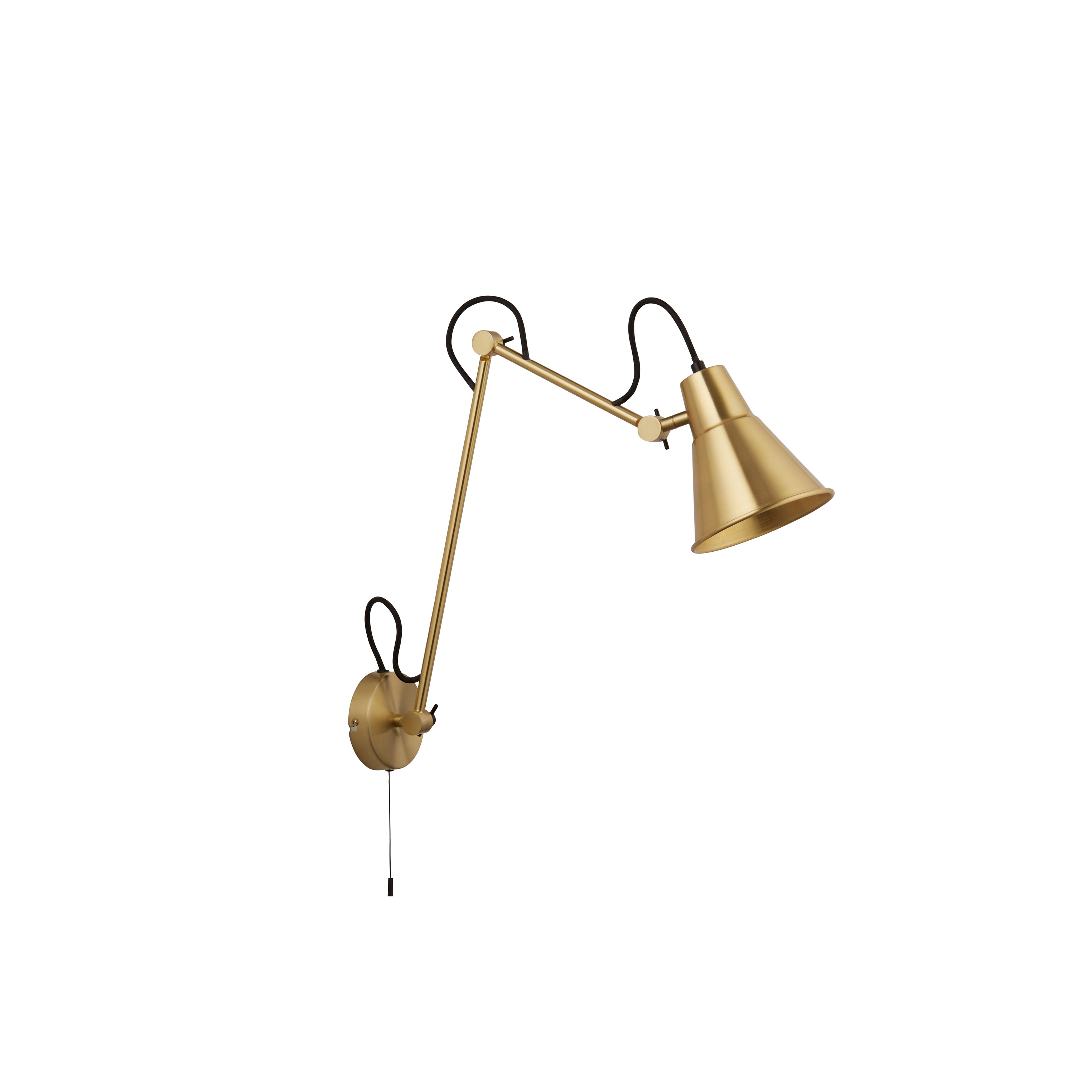 Searchlight Swing Arm Brass Wall Light