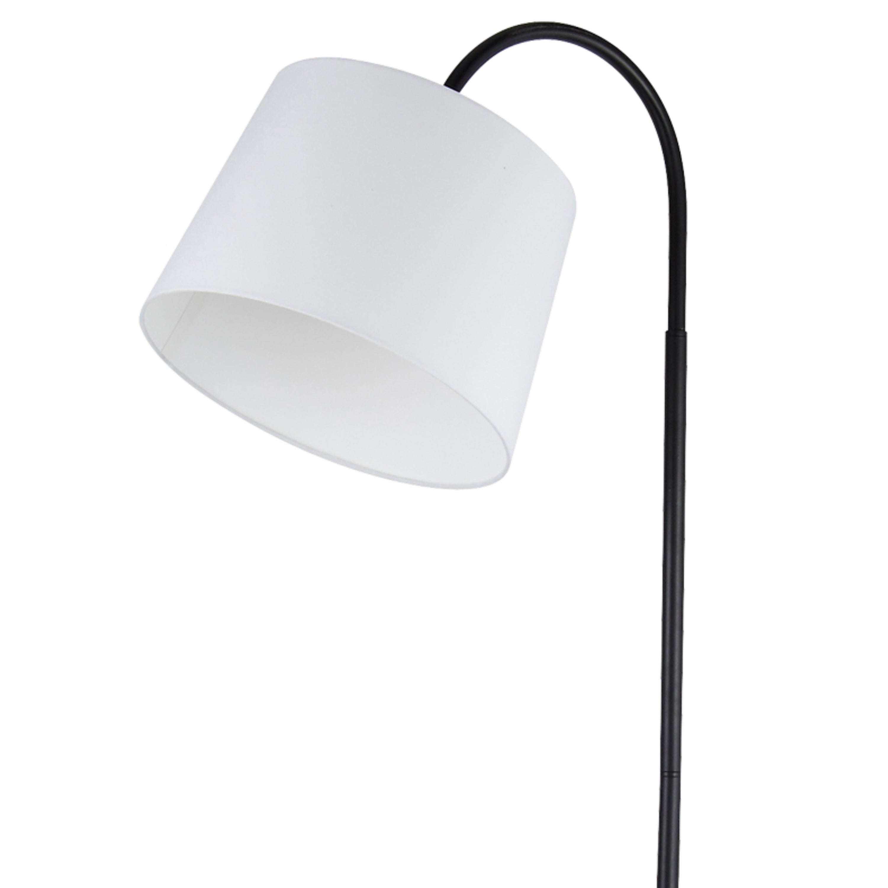 Searchlight Ridge Shelf Black Floor Lamp - White Shade