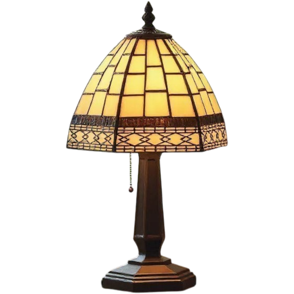 Art Deco Tiffany Cream 15cm Bedside Table Lamp