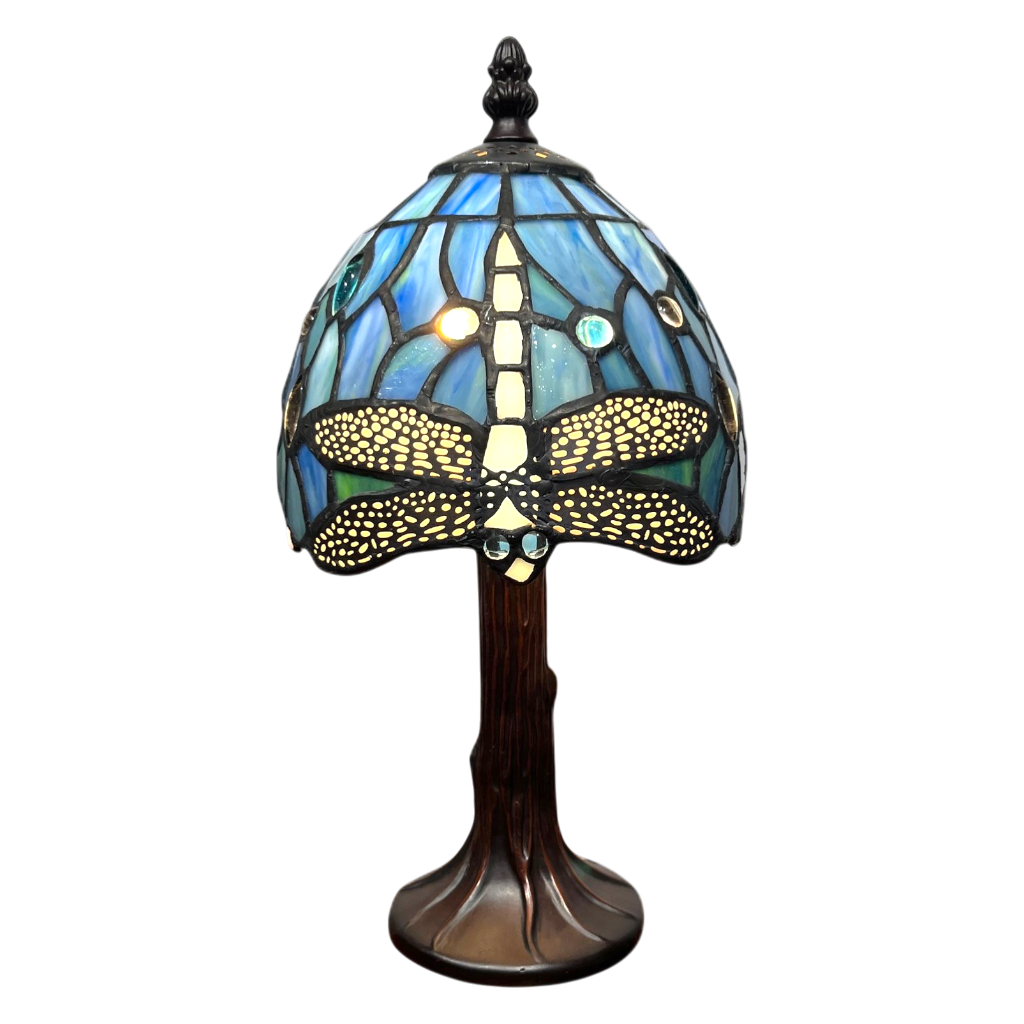 Minster Blue Dragonfly Tiffany 15cm Bedside Table Lamp