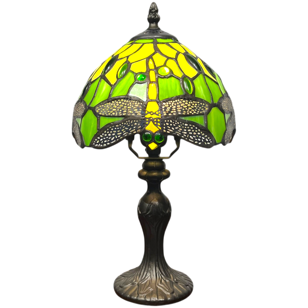 Minster Green Tiffany Dragonfly 8" Bedside Lamp