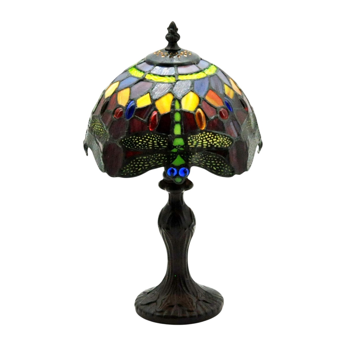 Minster Red Dragonfly Tiffany 20cm Table Lamp
