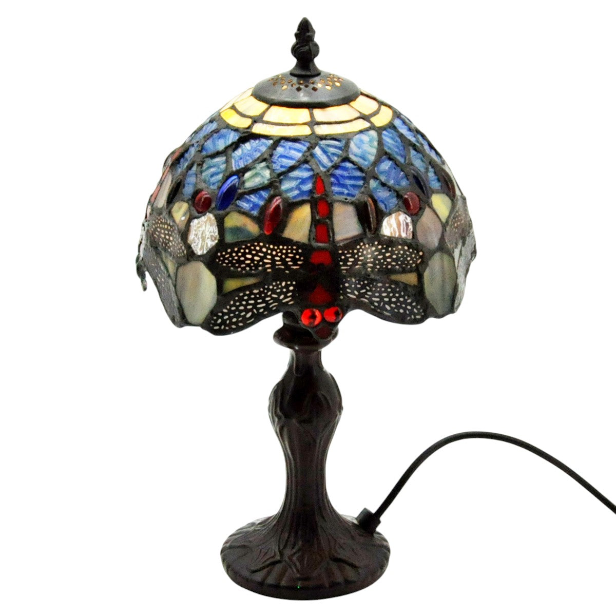 Minster Blue Dragonfly Tiffany 20cm Table Lamp