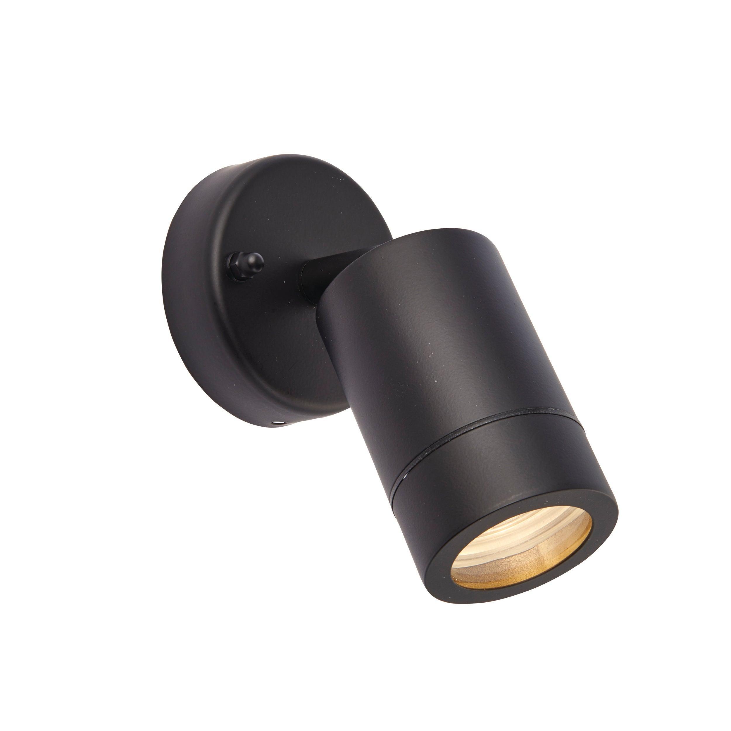 Palin Black LED Outdoor Spot Wall Light IP44 7W-clearance