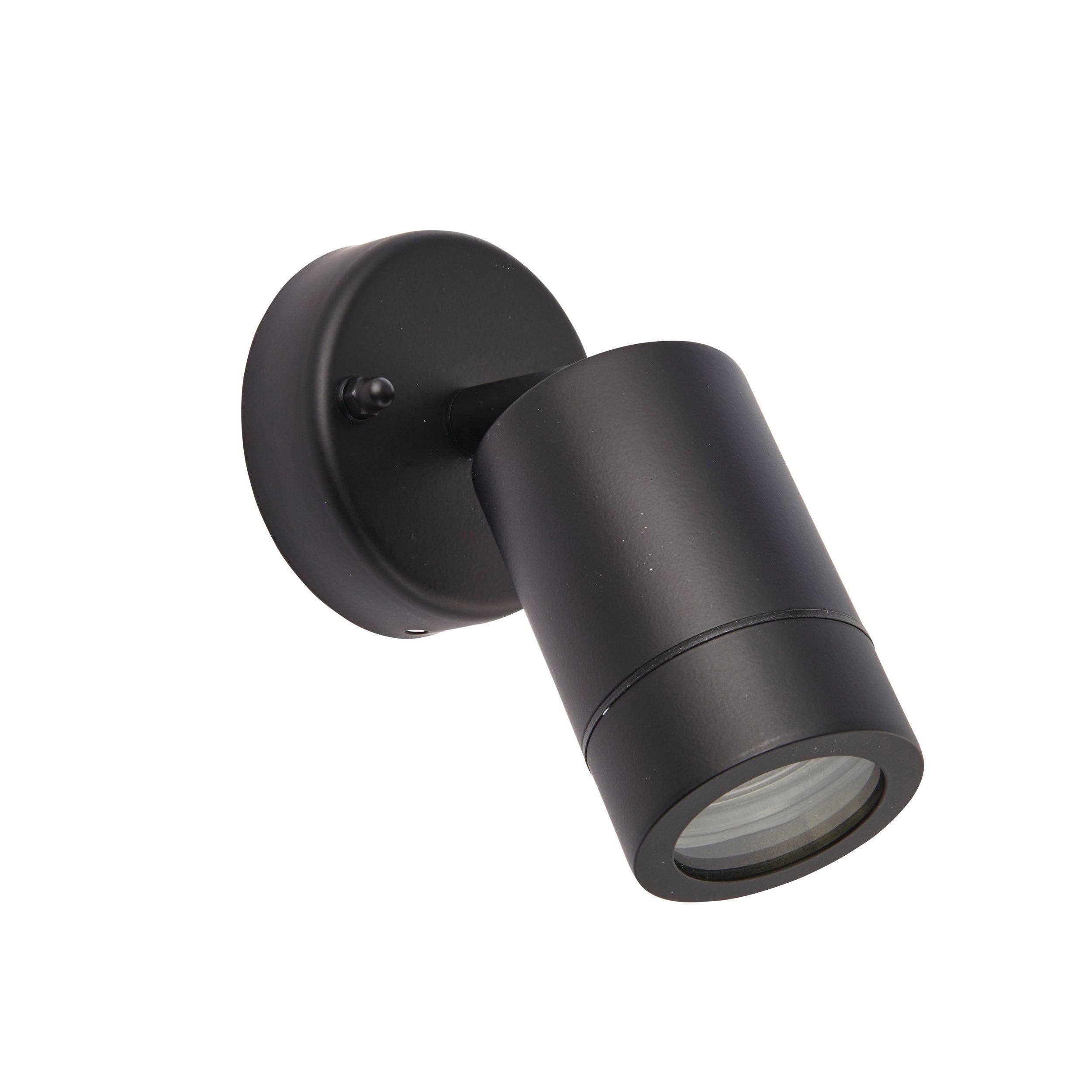 Palin Black LED Outdoor Spot Wall Light IP44 7W-WAREHOUSE-40-200326
