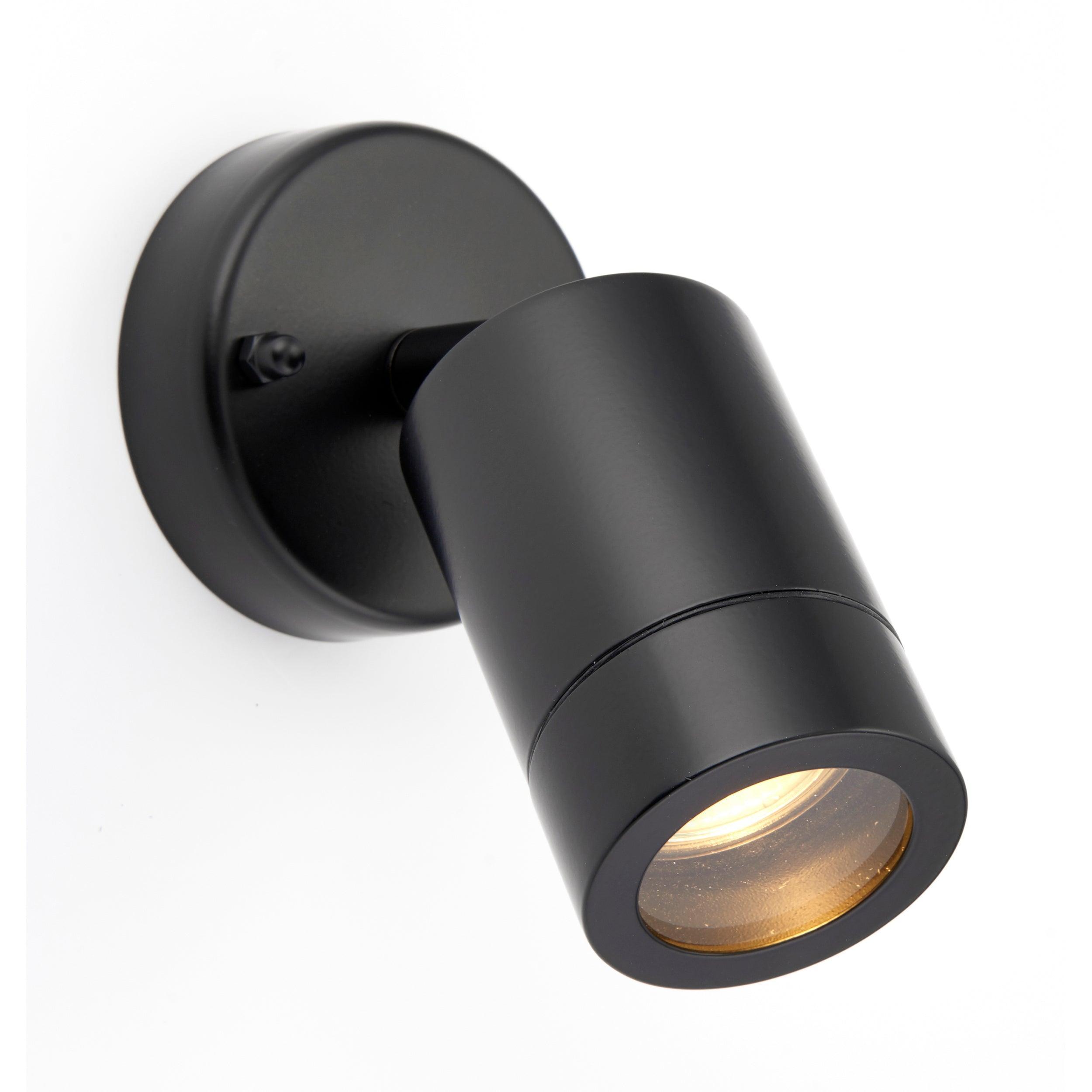 Palin Black LED Outdoor Spot Wall Light IP44 7W-clearance