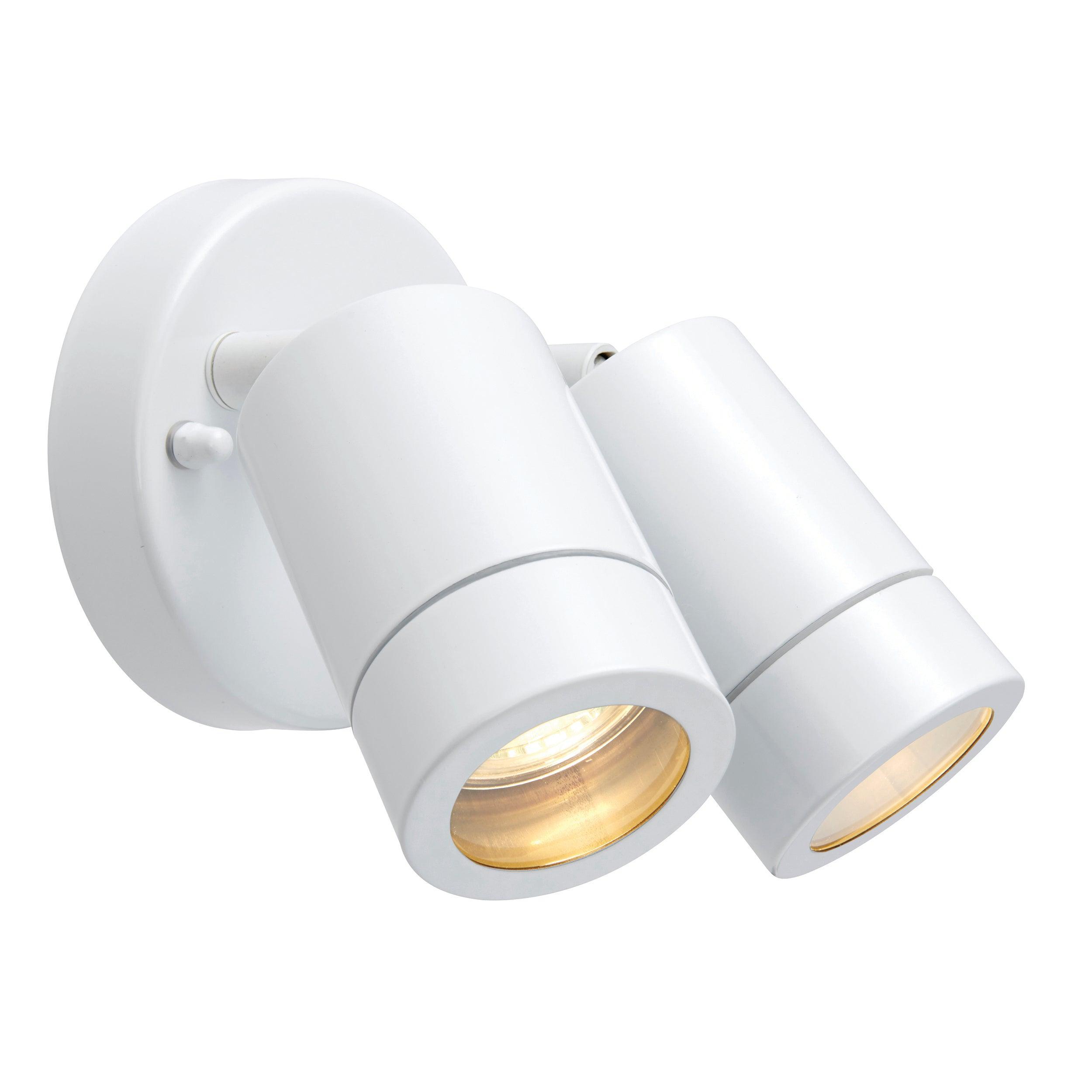 Palin White Twin Outdoor Spot Wall Light IP44 7W-clearance