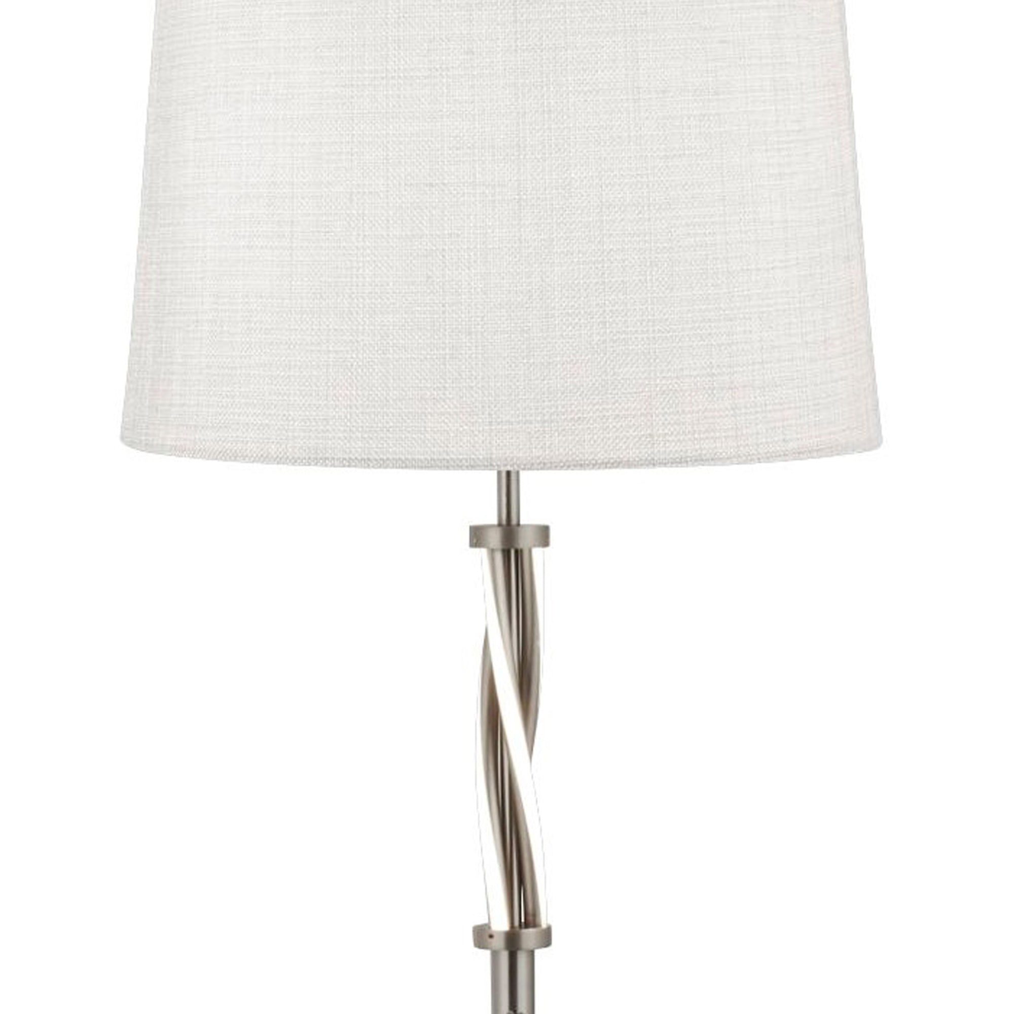 Vegas Floor Lamp - Satin Silver & White Shade