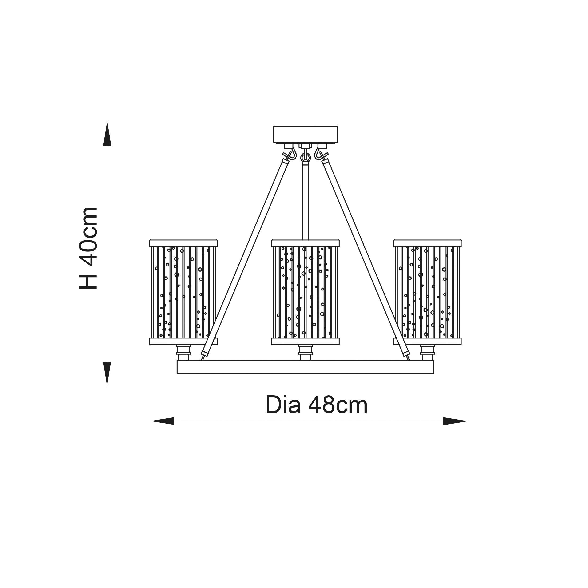 Easton 3lt Semi Flush Ceiling Light 76261 Living Room Image 8