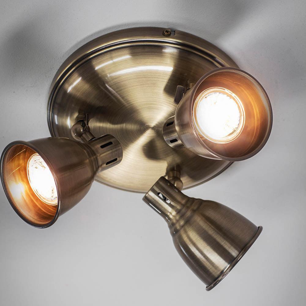 Endon Westbury 3 Light Antique Brass Spot Light-OPEN-BOX-50-290626