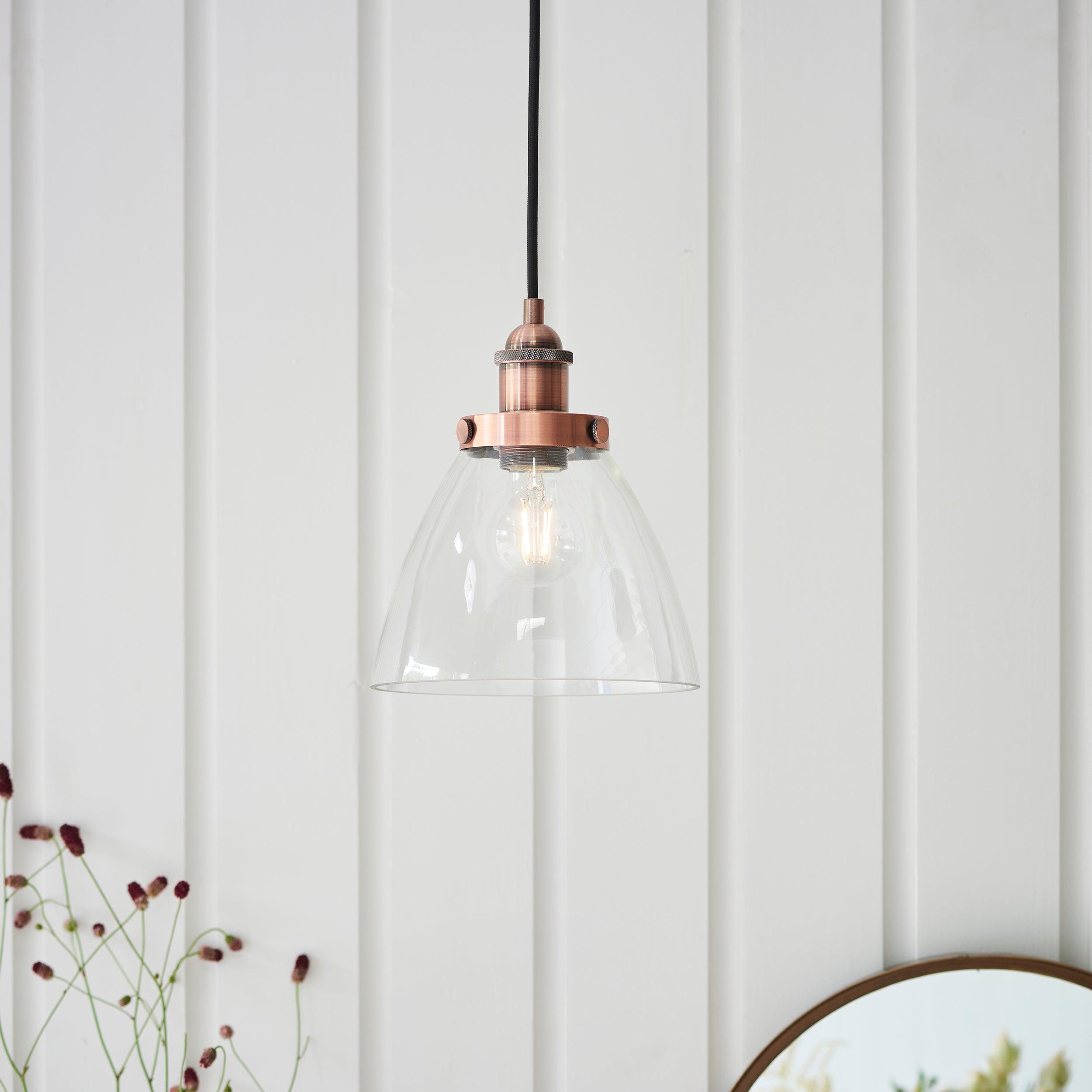 Hansen Copper Kitchen Pendant Light 76332 Liestyle background