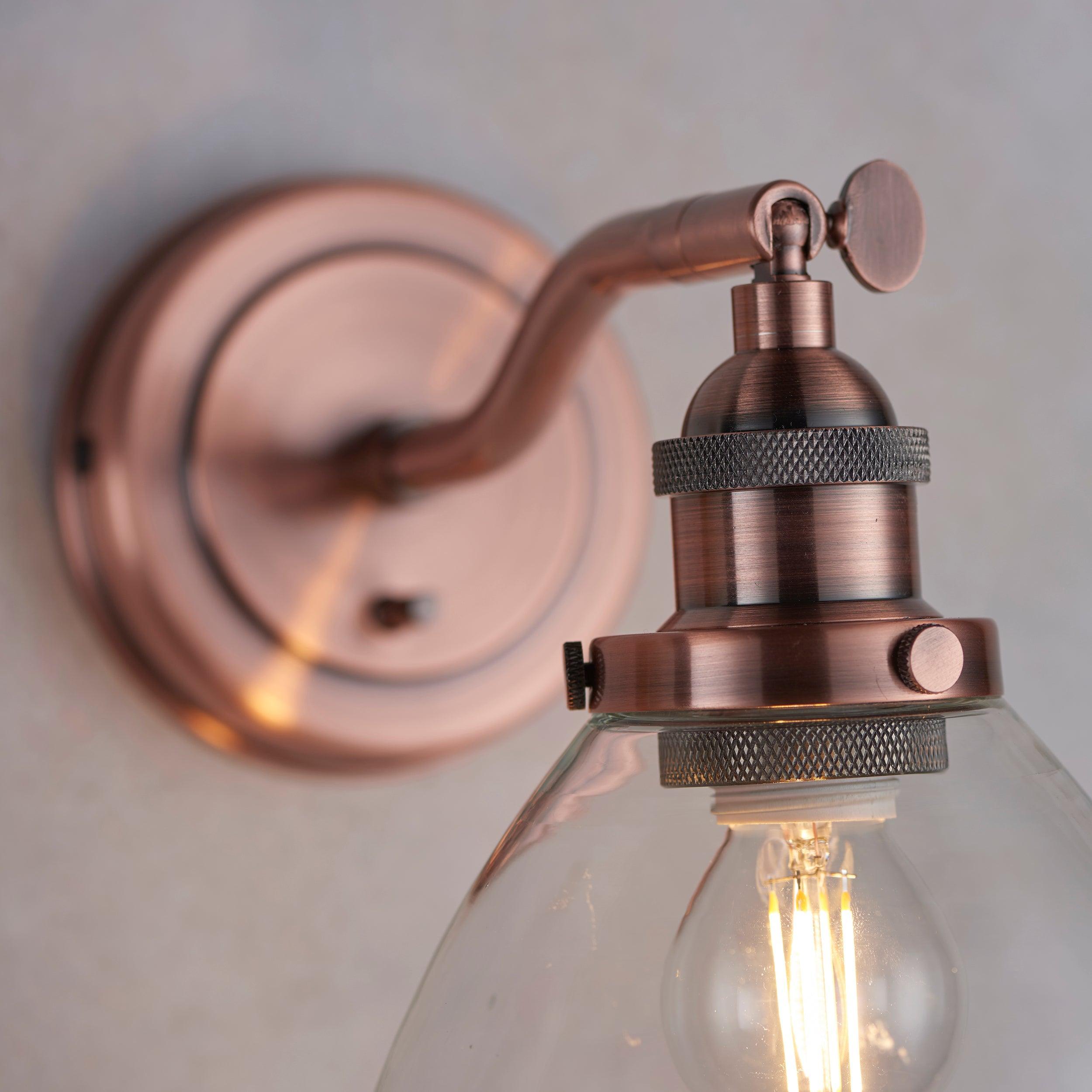 Endon Hansen 1 Light Copper Wall Light-WAREHOUSE-40-290626