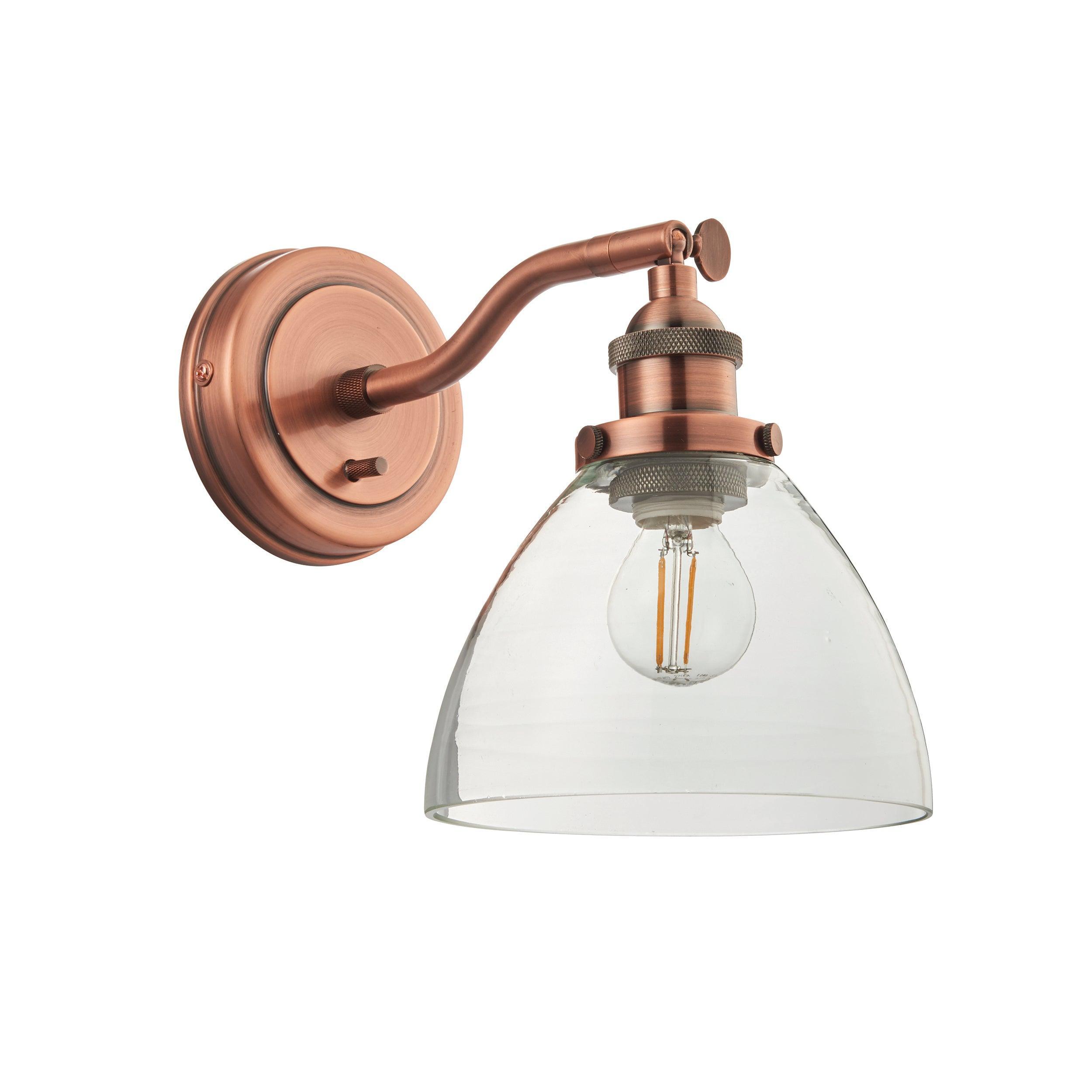 Endon Hansen 1 Light Copper Wall Light 76334 - unlit