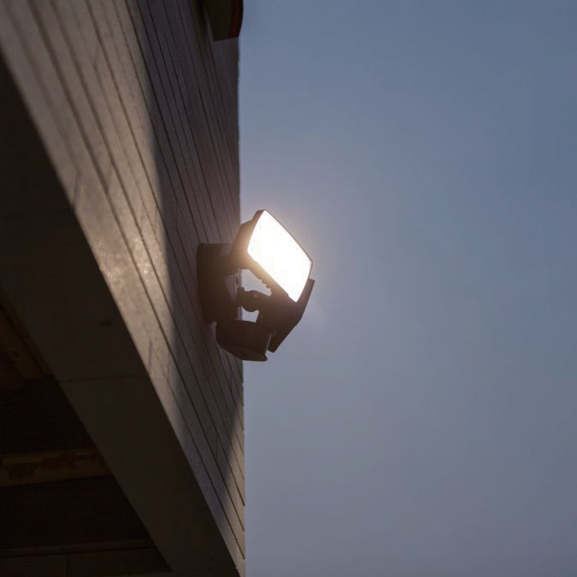 Lutec Chimera Black Twin Head Floodlight IP54 Photocell & PIR