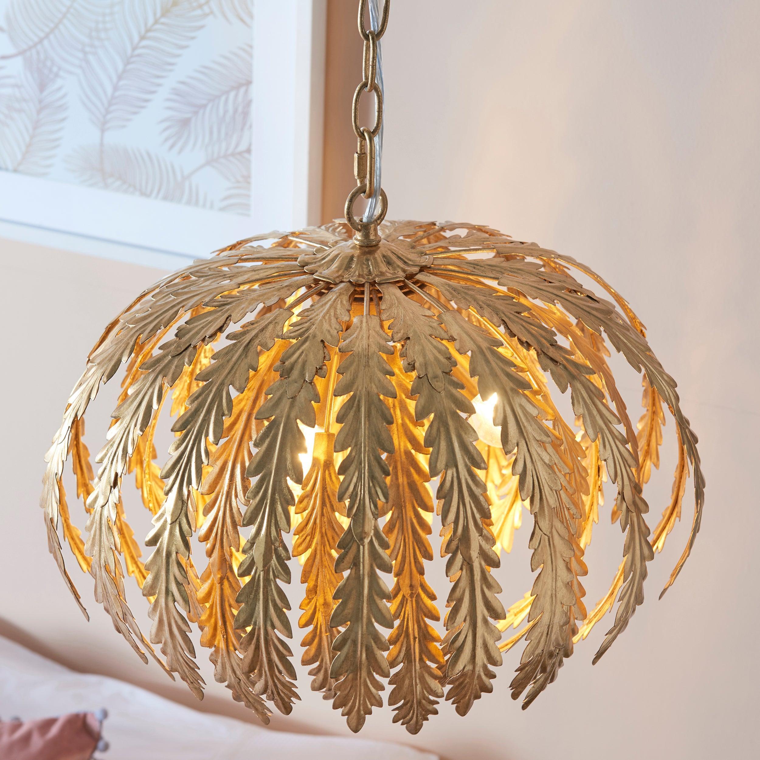 Endon Delphine 3 Light Gold Ceiling Pendant Light-OPEN-BOX-50-040626