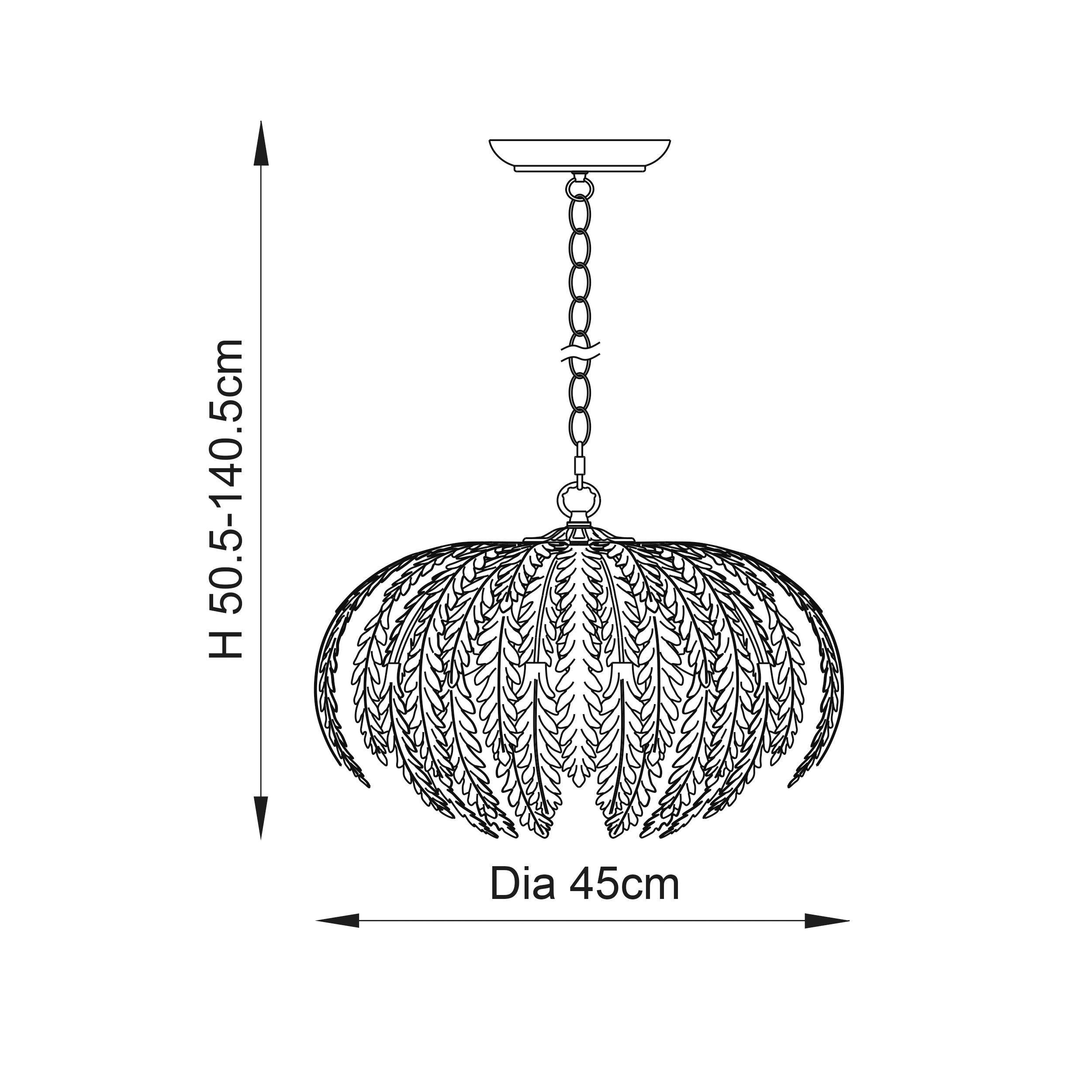 Endon Delphine 3 Light Gold Ceiling Pendant Light-OPEN-BOX-50-040626