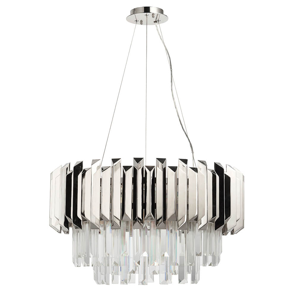 Valetta Polished Stainless Steel & Crystal 6 Light Pendant