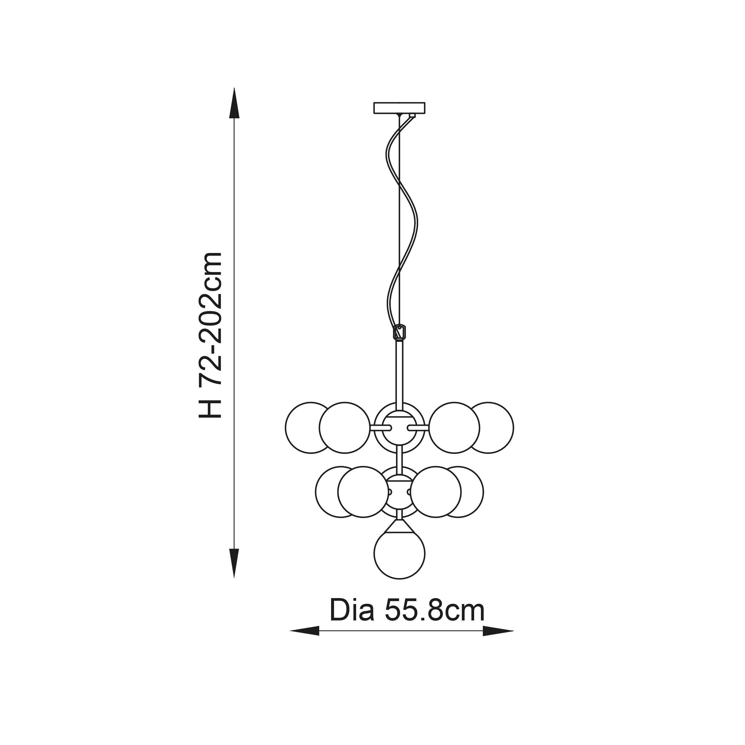 Endon Oscar 11 Brass Finish Light Pendant Ceiling Light-Ceiling Pendant Lights-Endon Lighting Bedrooom Lighting Wide ImageTiffany Lighting Direct
