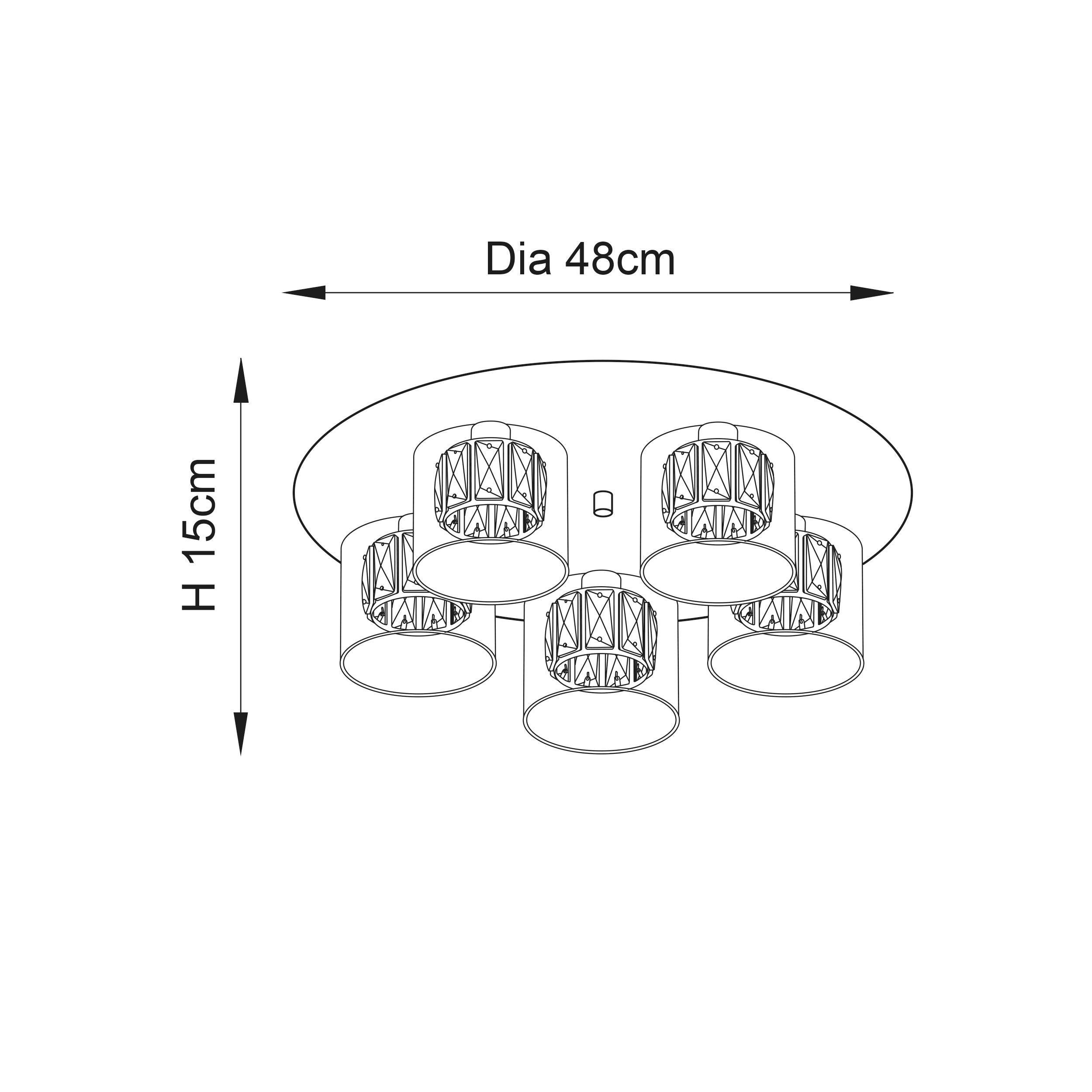 Verina 5lt Flush Ceiling Light by Endon Lighting Living Room Image 5