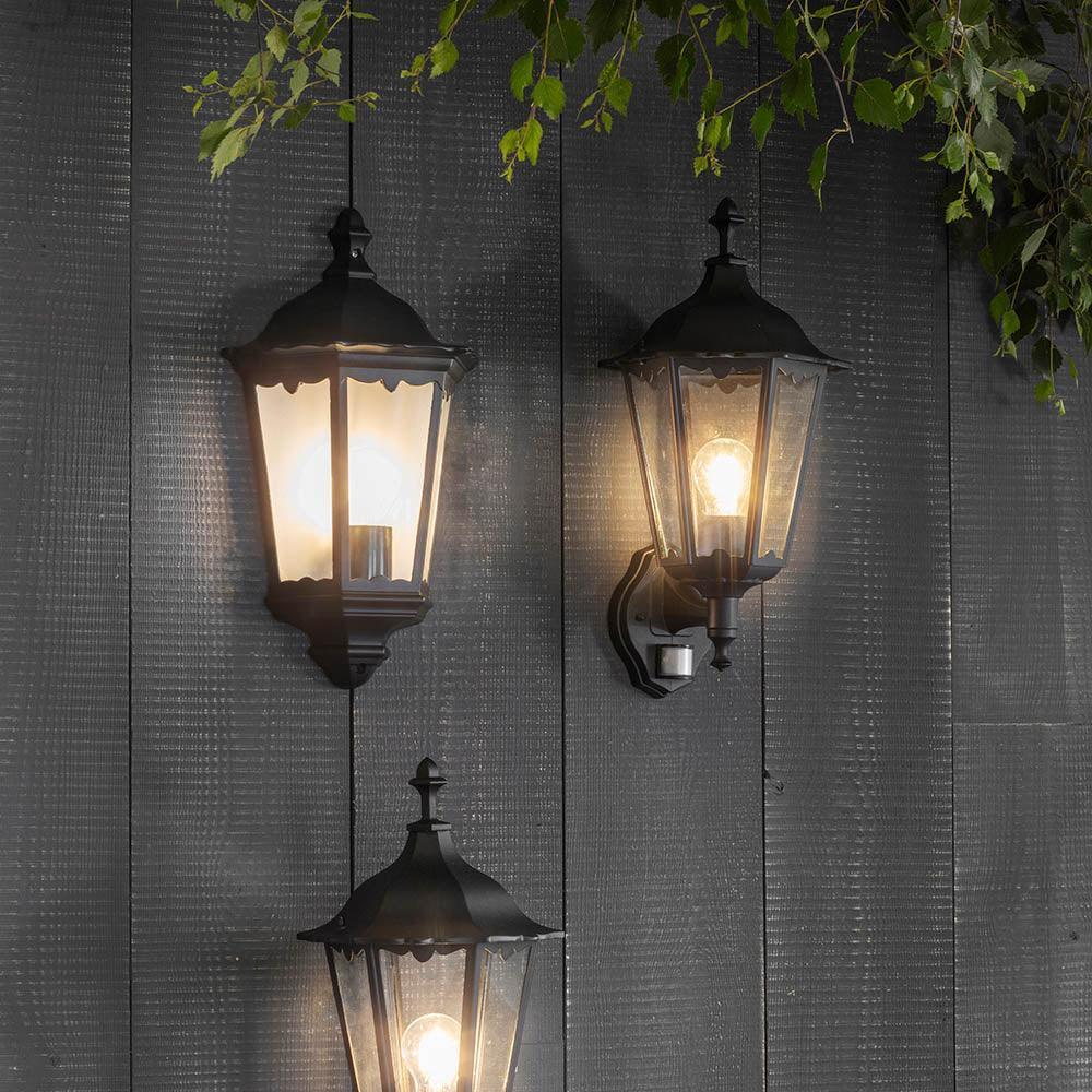 Endon Burford Black Half Outdoor Wall Light-WAREHOUSE-40-290626