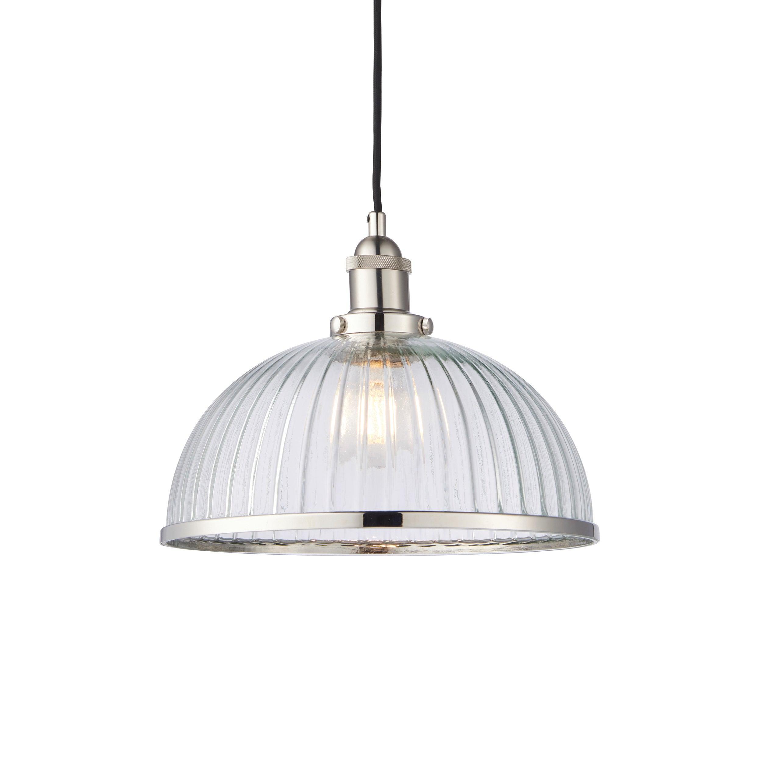 Endon Hansen 1 Light Nickel Ceiling Pendant Light 76713 - Close-up