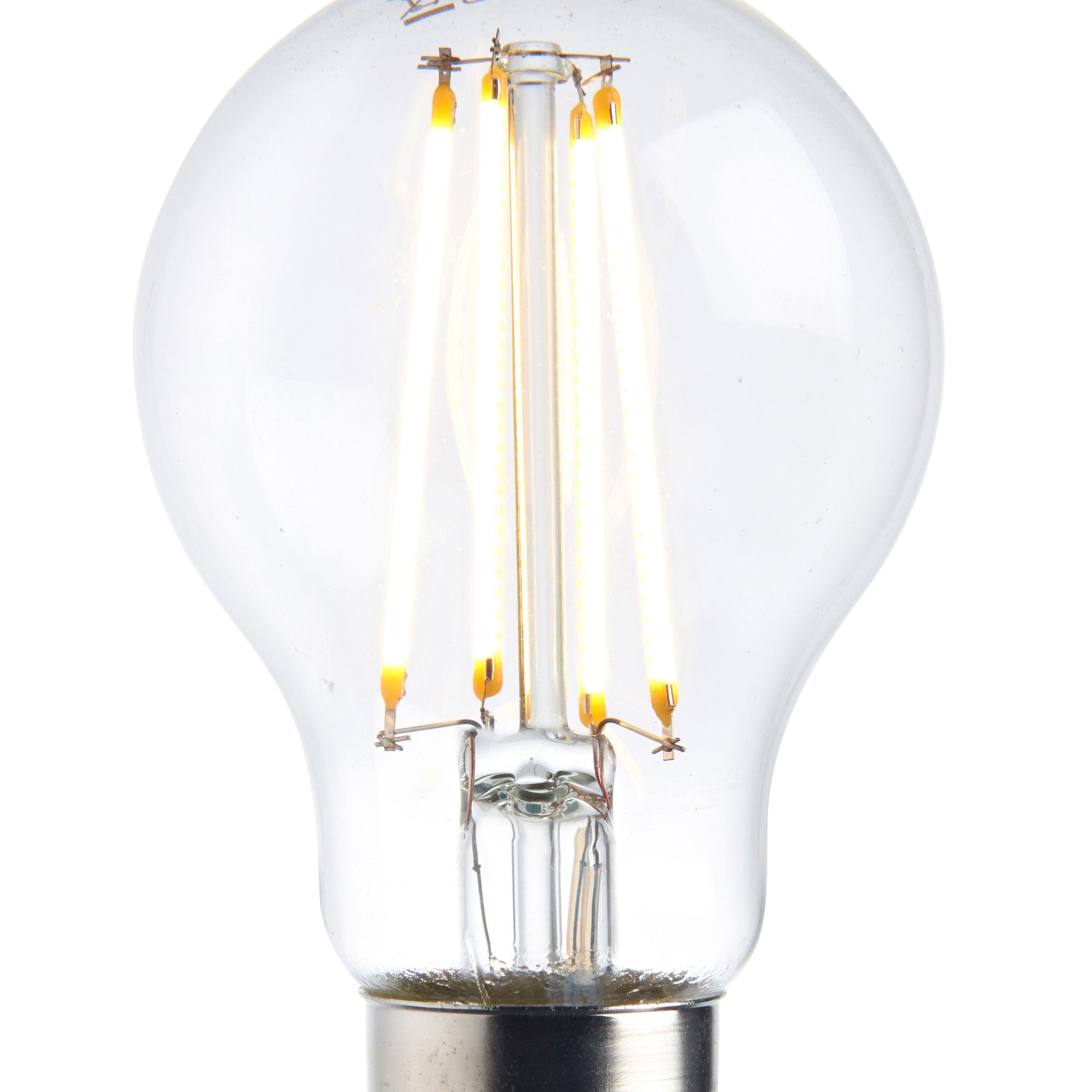 b22 warm white led filament lamp bulb gls dimmable 8w