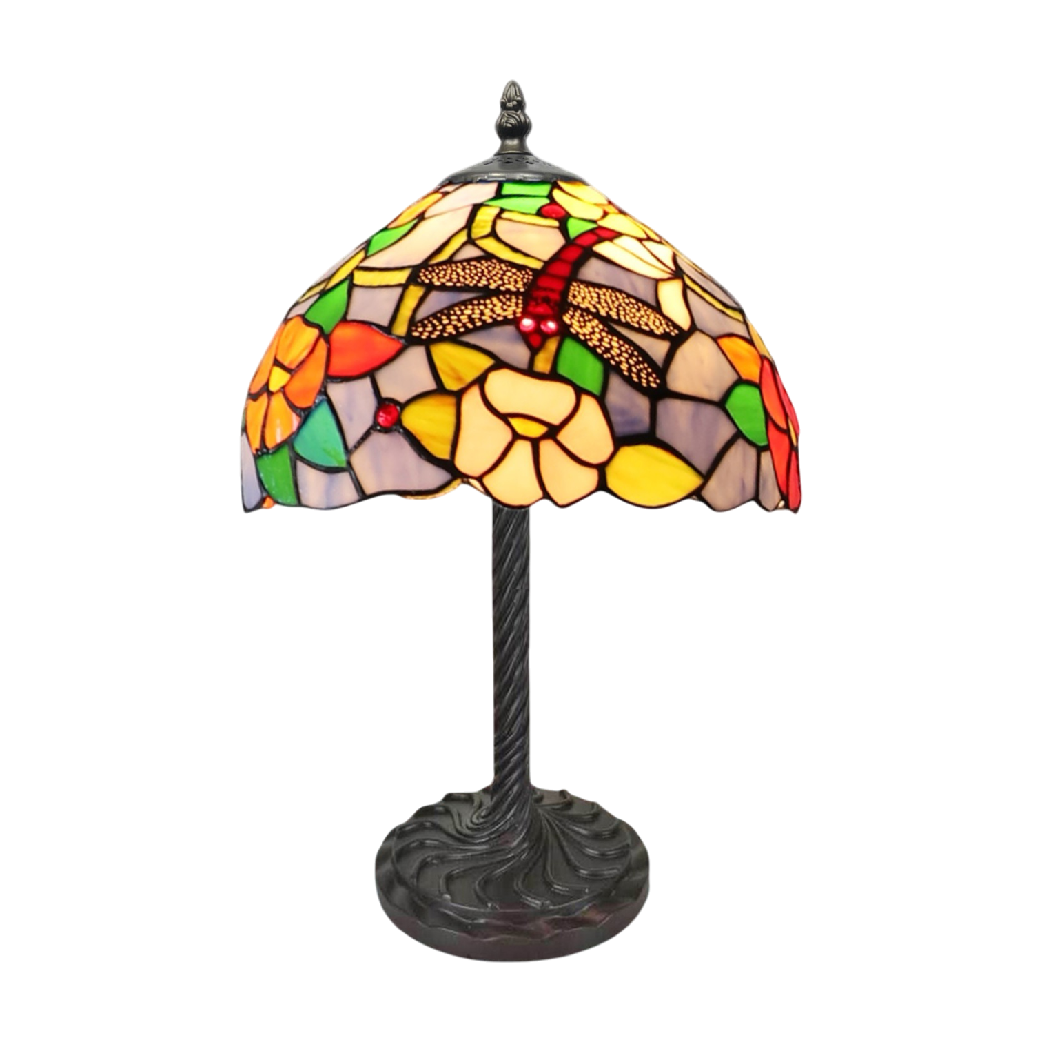 Minster Keswick Tiffany 10" Dragonfly Table Lamp