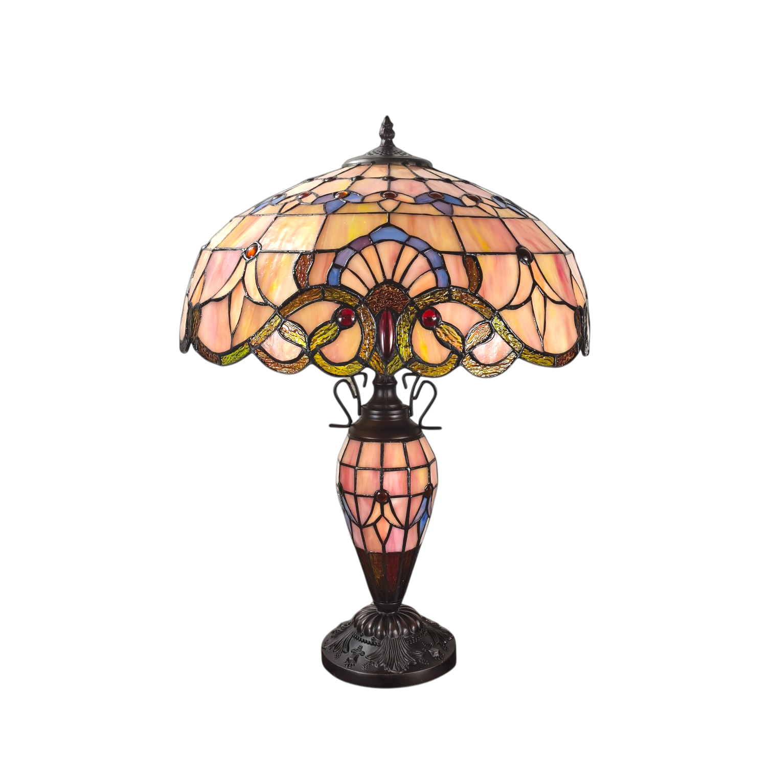 Minster Cradley Double Lit Tiffany 18" Table Lamp