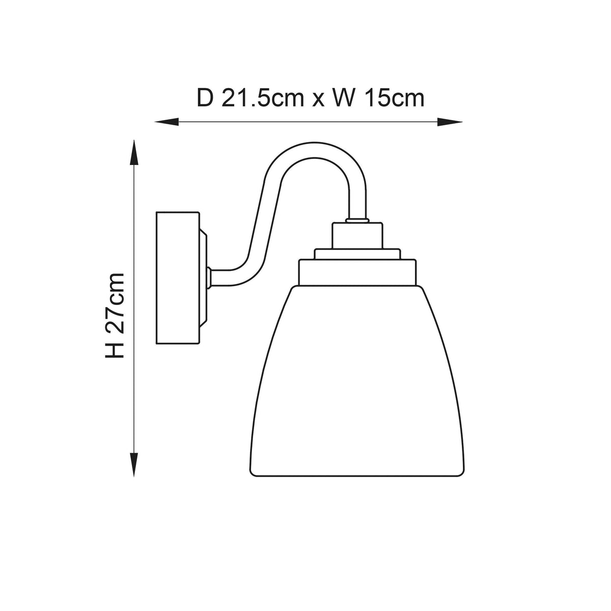 Endon Ashbury Chrome Bathroom 1 Light Wall Light-OB-180926