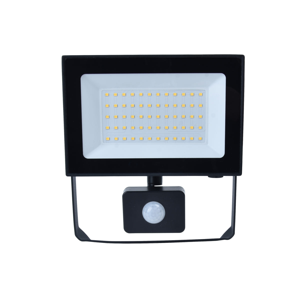 Lutec Halo 50W LED PIR Outdoor Floodlight – Black (IP44) — close-up detail