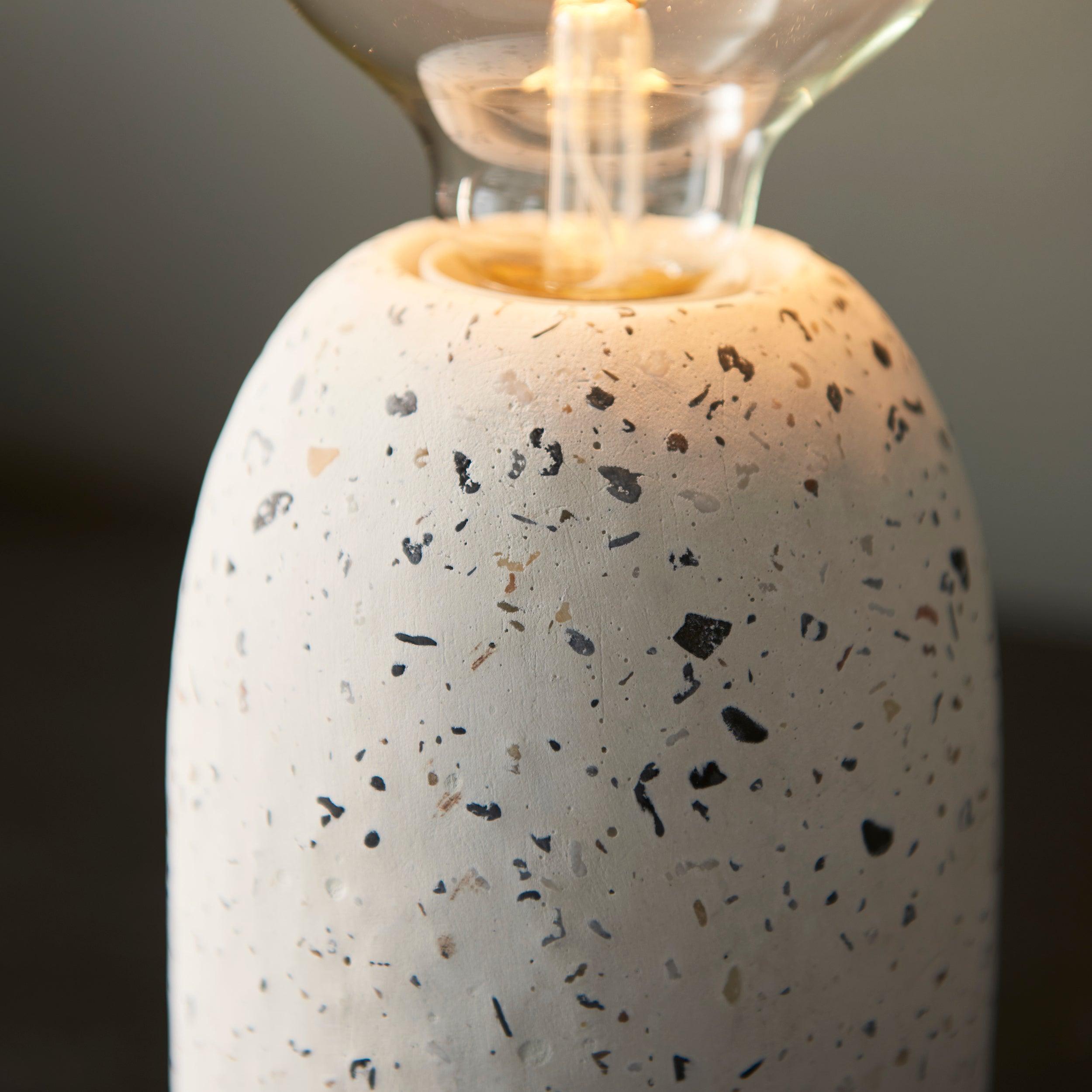 Endon Terrazzo 1 Light White Table Lamp-warehouse-clearance-020426