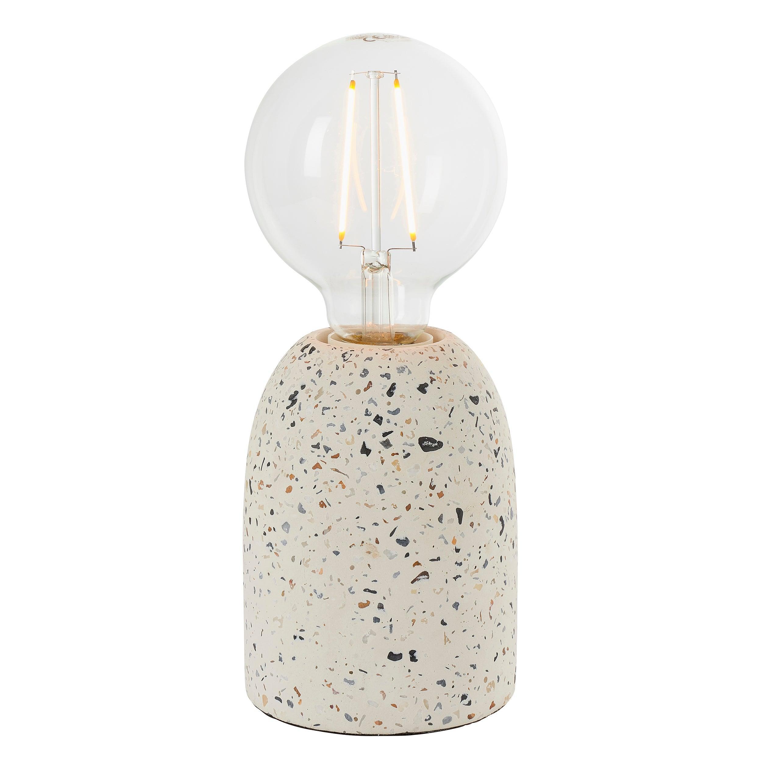 Endon Terrazzo 1 Light White Table Lamp-warehouse-clearance-020426