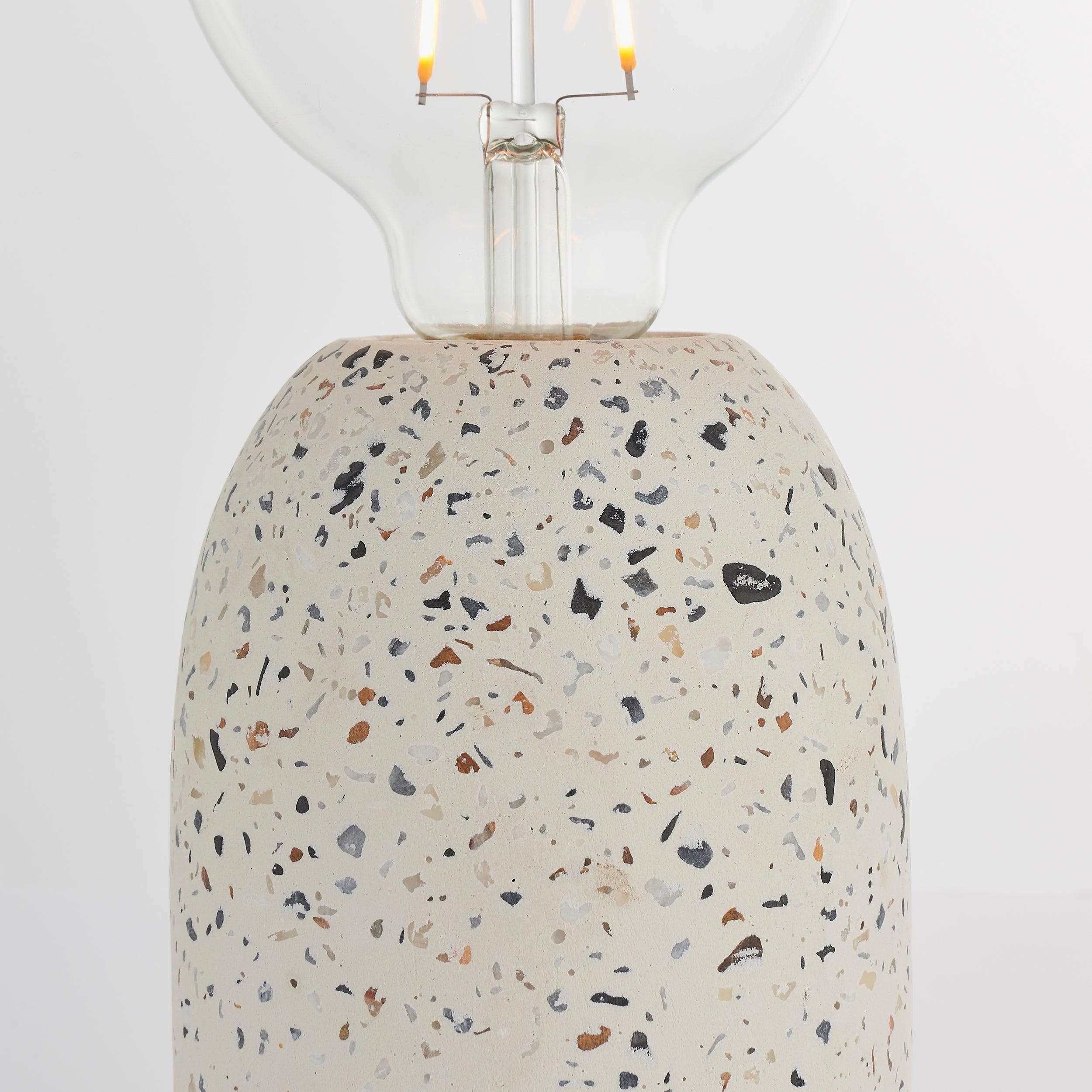 Endon Terrazzo 1 Light White Table Lamp-warehouse-clearance-020426